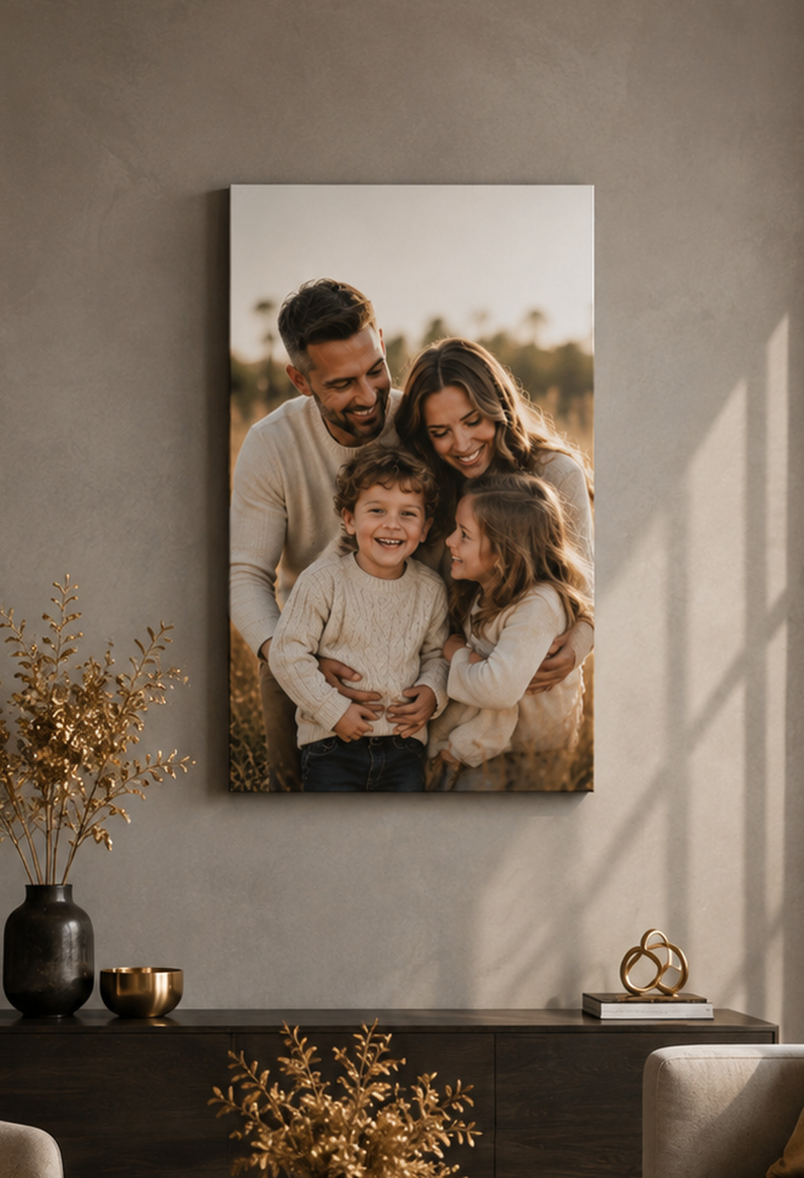 Vertical family portrait canvas