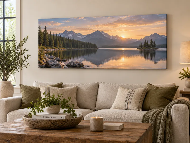 38 × 58 in canvas shown on a real wall