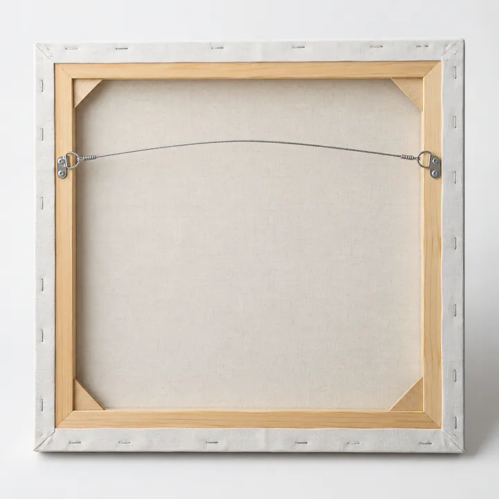 Back of a canvas with hanging wire