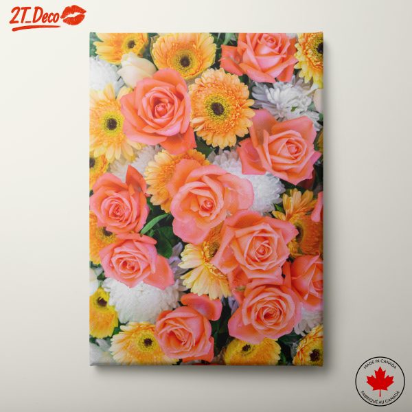 Vibrant Floral Composition of Roses and Gerberas