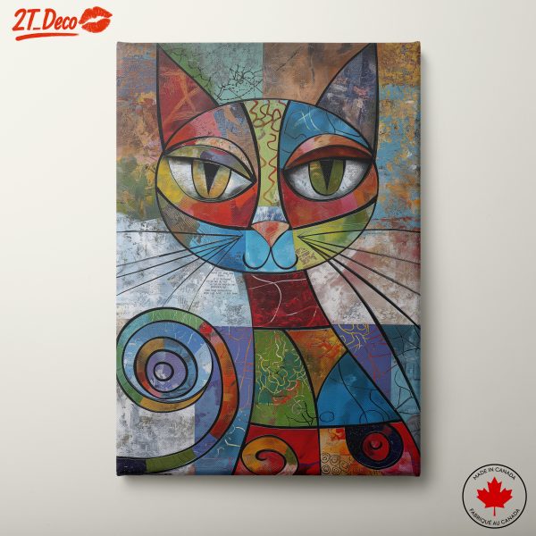 Colorful Abstract Cat Art