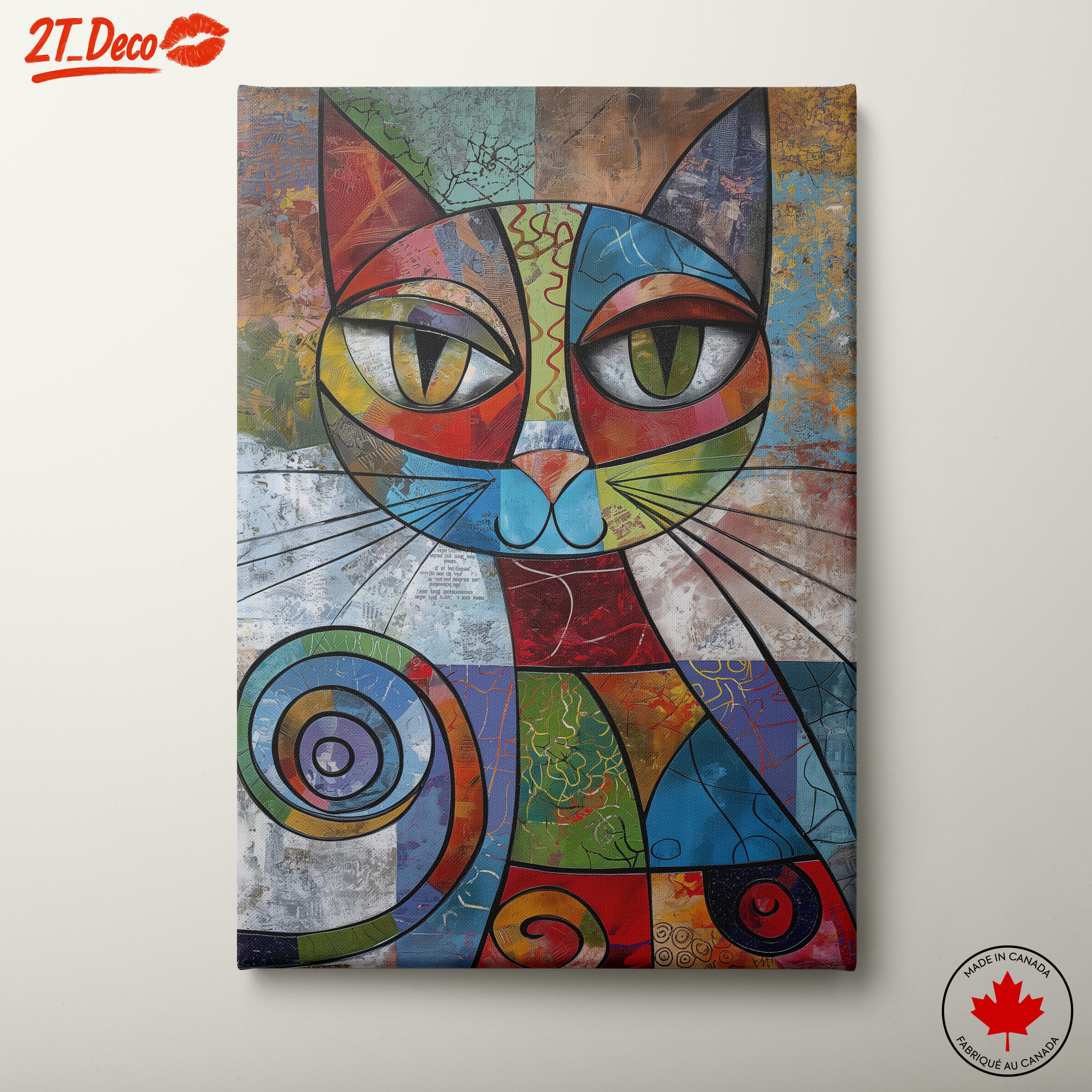 Colorful Abstract Cat Art
