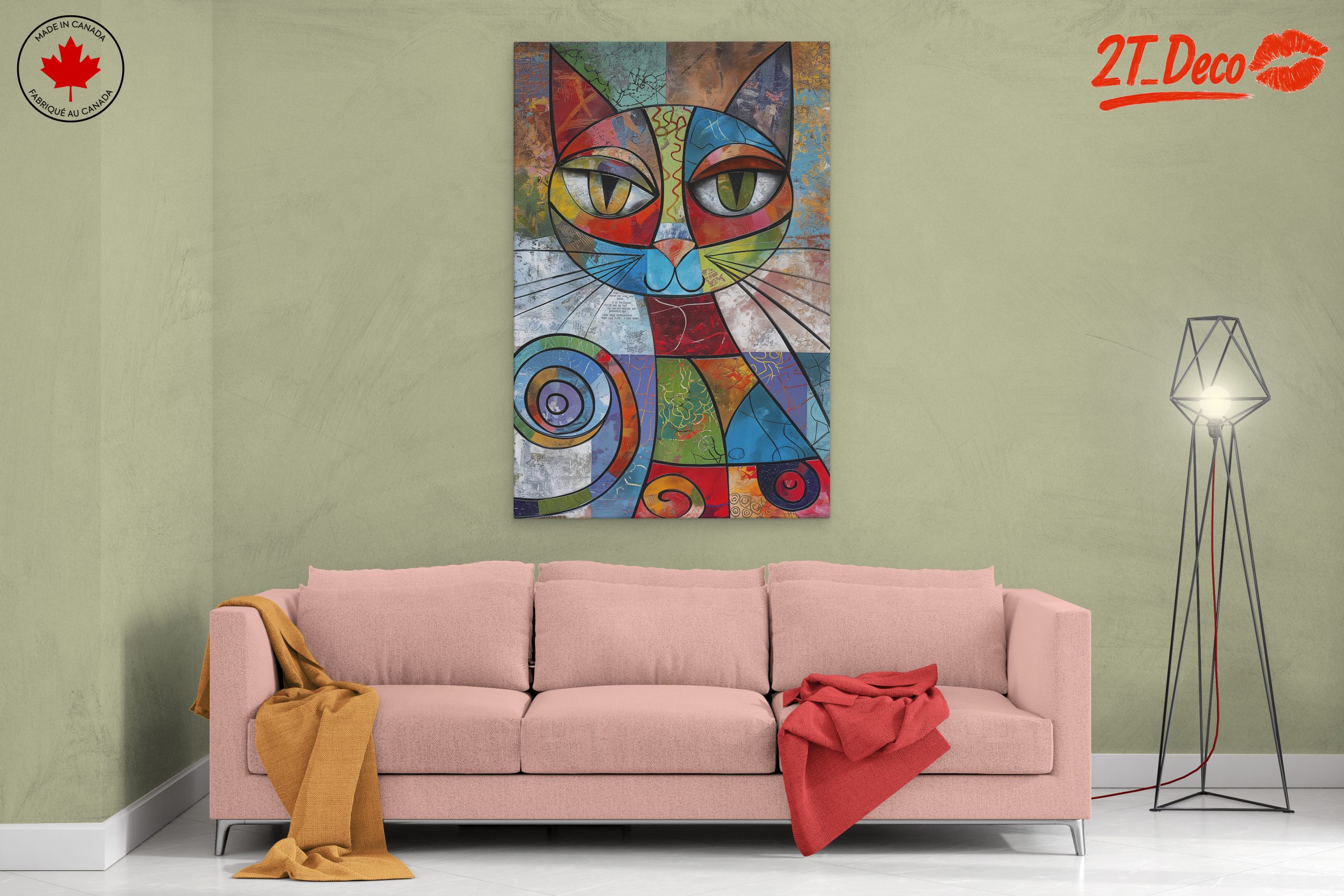 Colorful Abstract Cat Art - Image 2