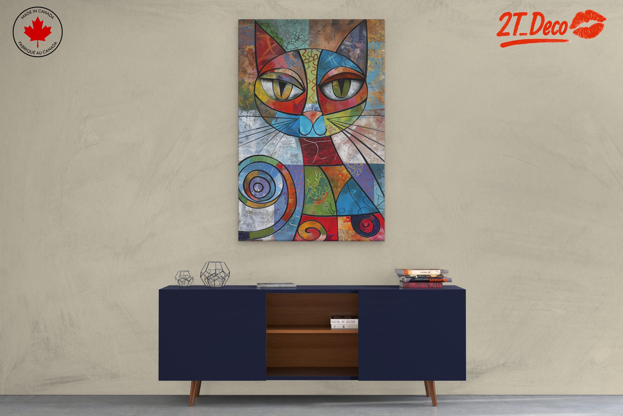 Colorful Abstract Cat Art - Image 3