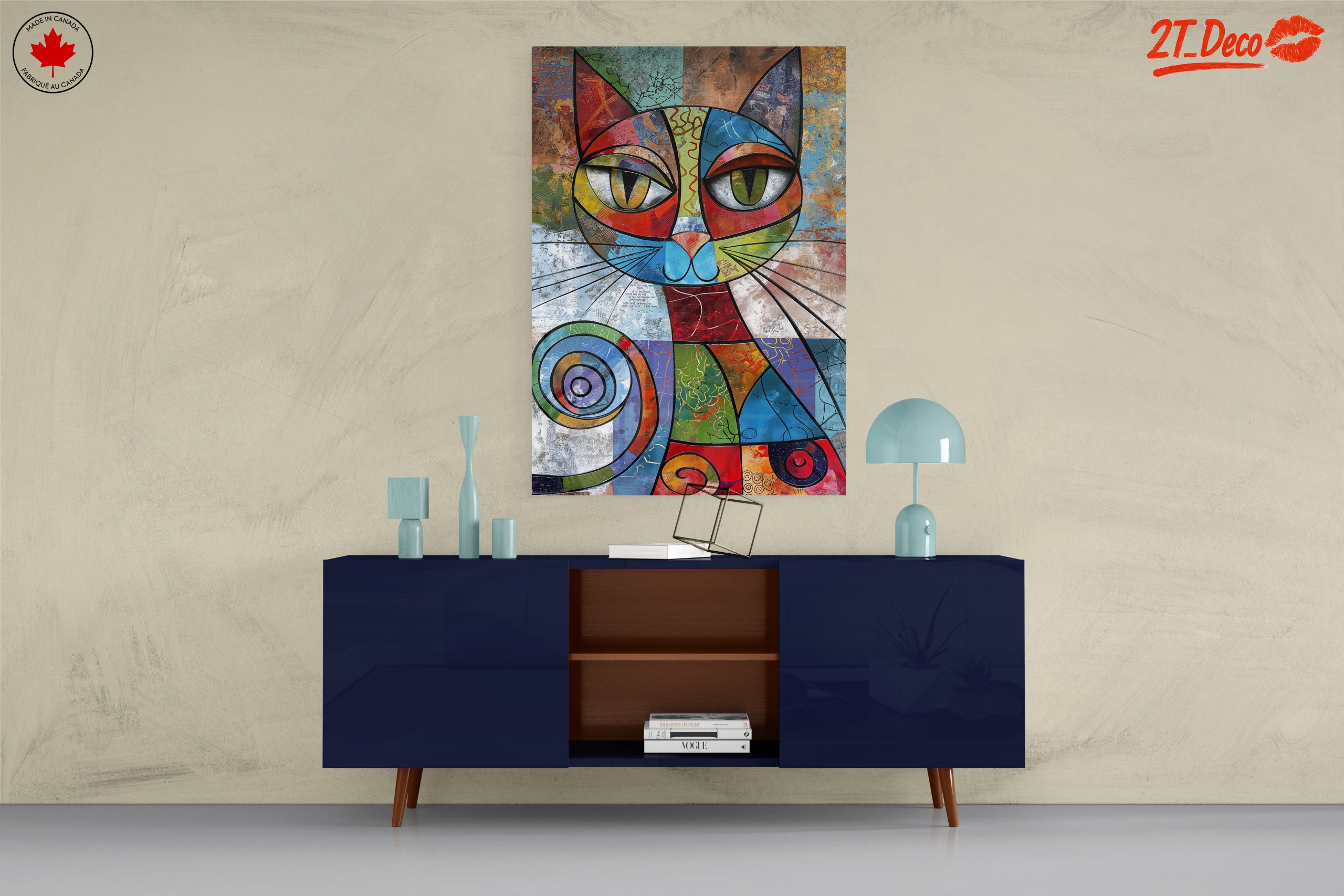 Colorful Abstract Cat Art - Image 8