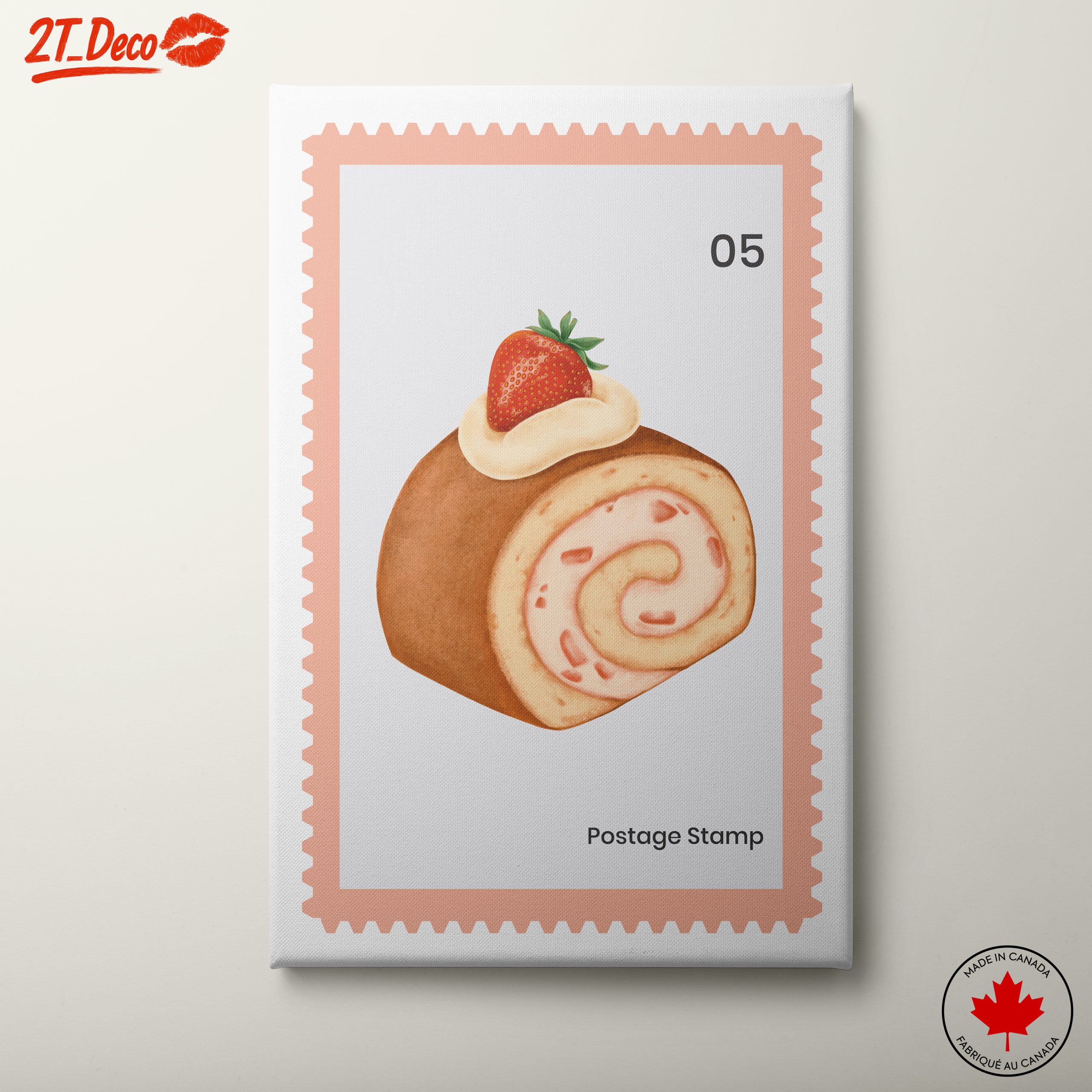 Abstract Dessert Artwork Featuring Strawberries