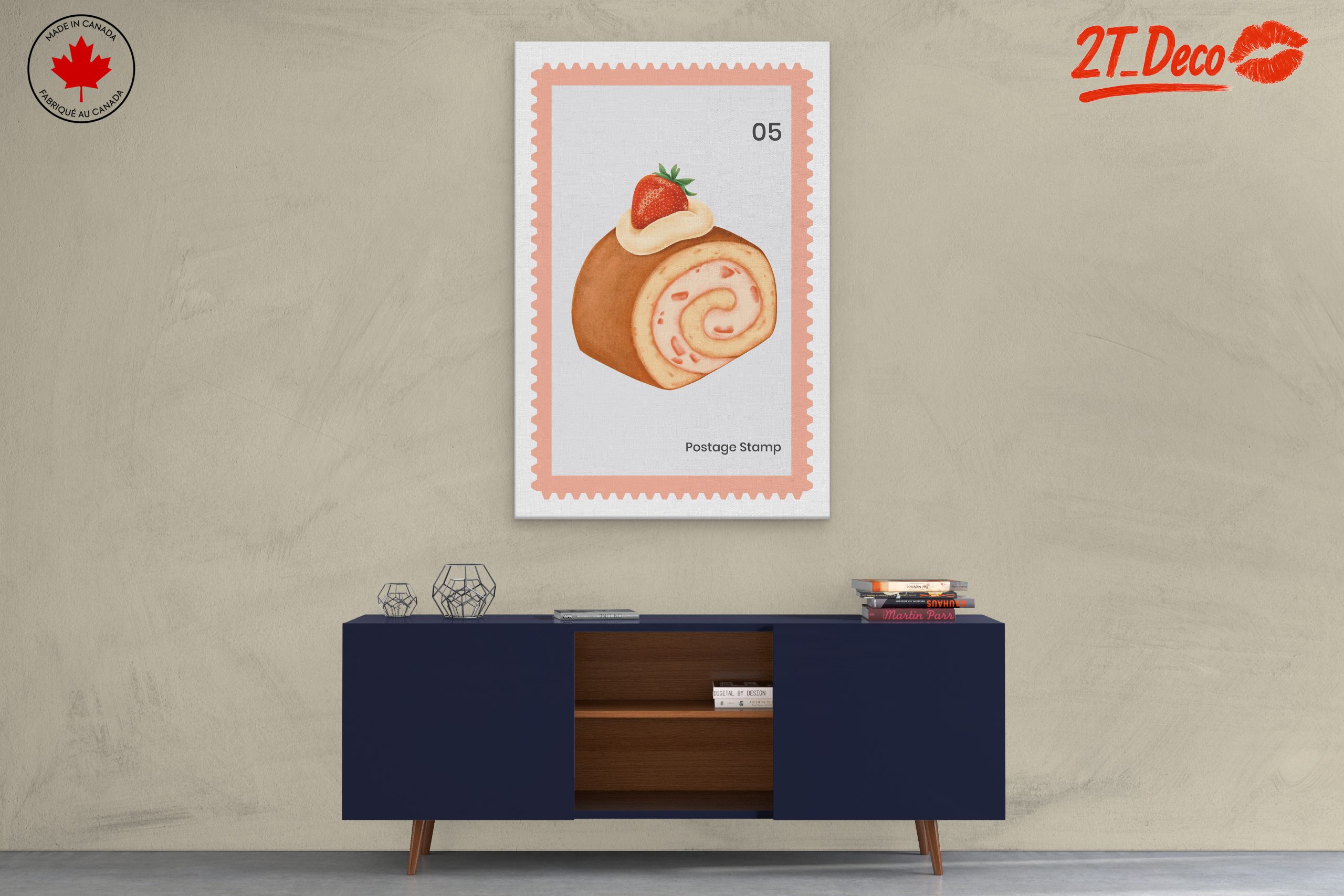 Abstract Dessert Artwork Featuring Strawberries - Image 3