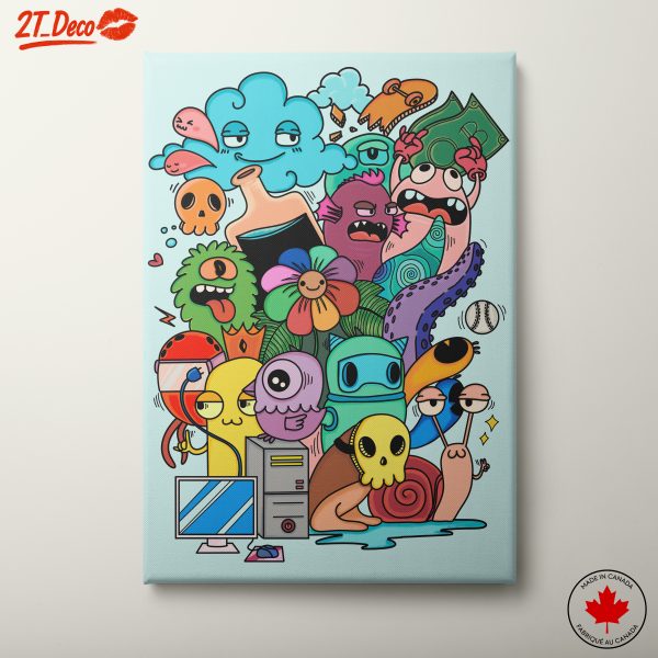 Colorful Playful Cartoon Characters Art