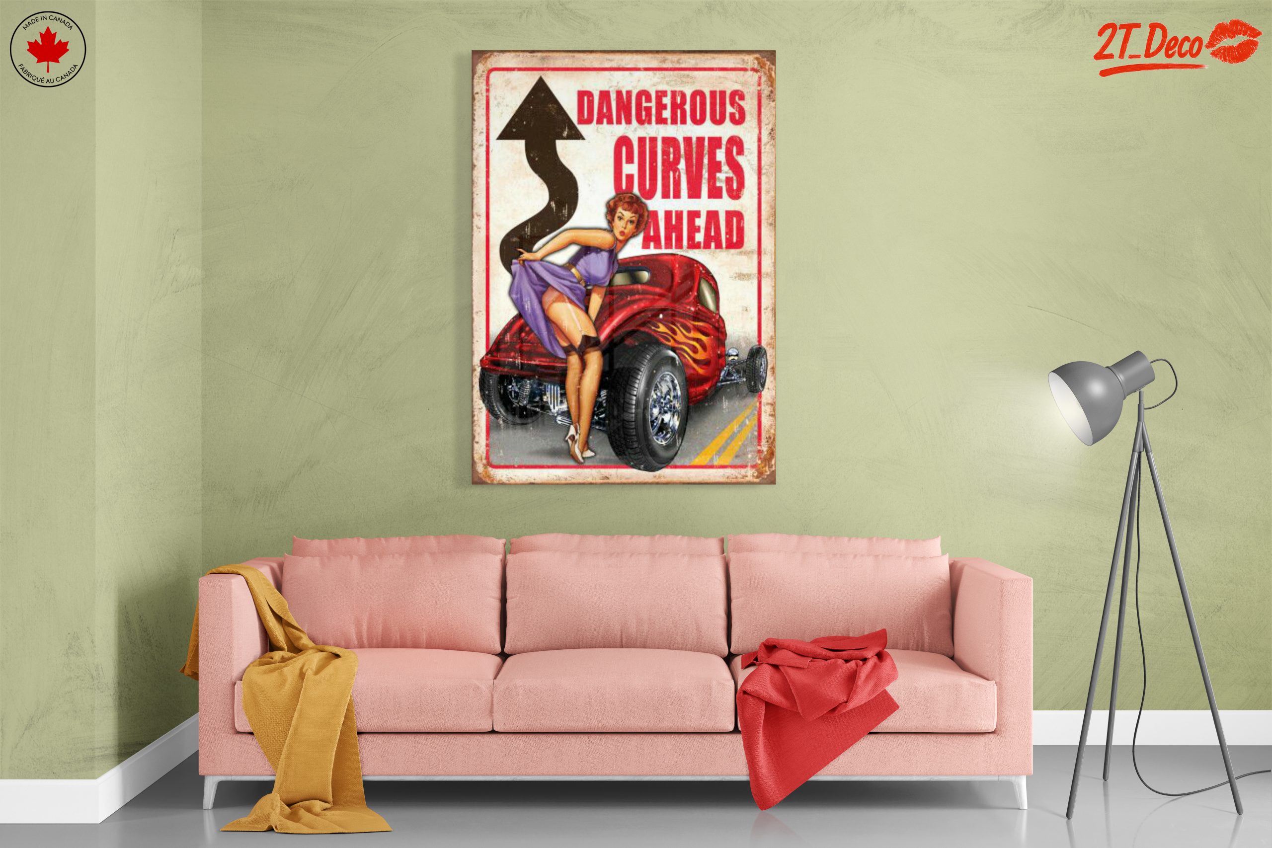 Vintage Pin-Up Style with Hot Rod Car - Image 7