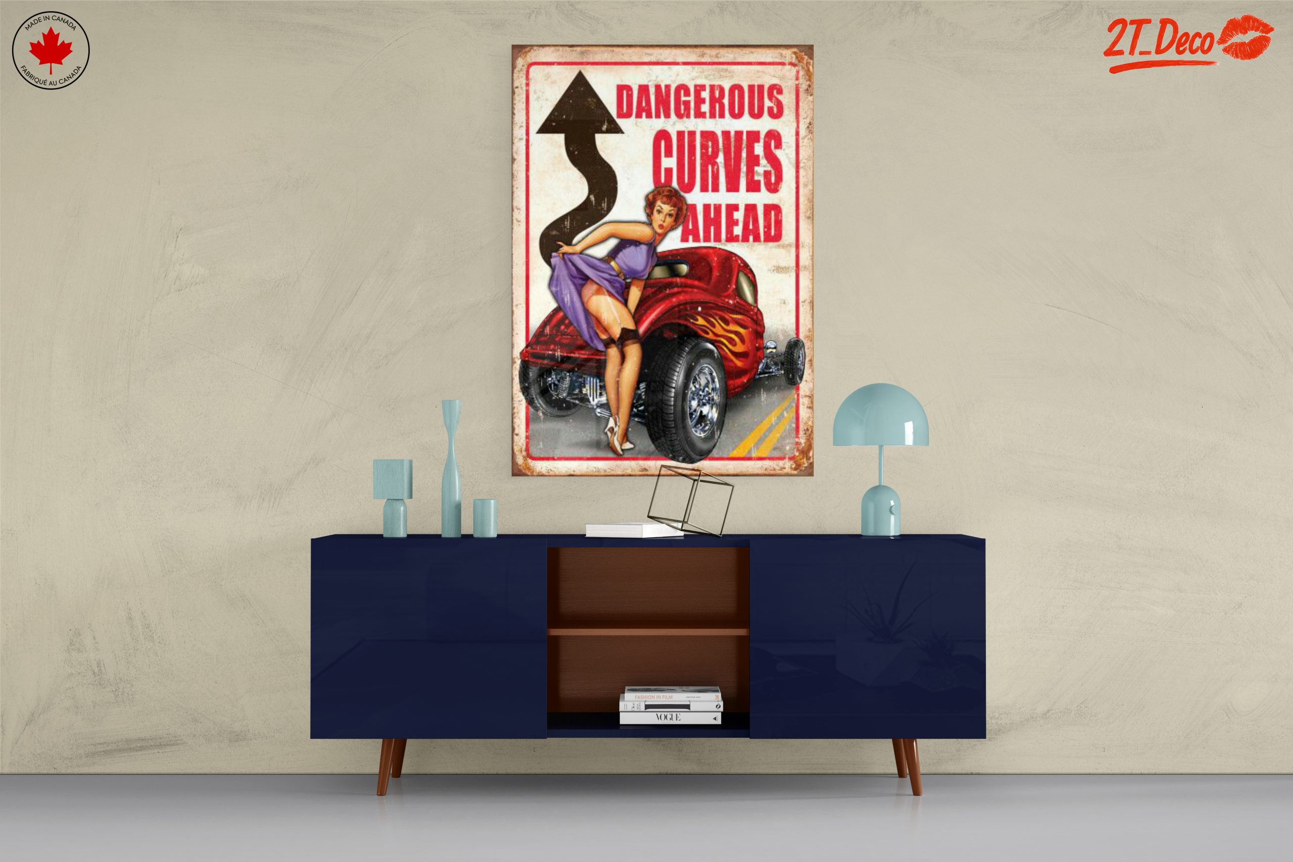 Vintage Pin-Up Style with Hot Rod Car - Image 8