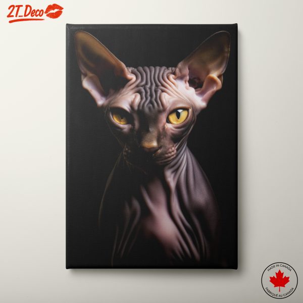 Sphynx Cat Portrait in Dramatic Lighting