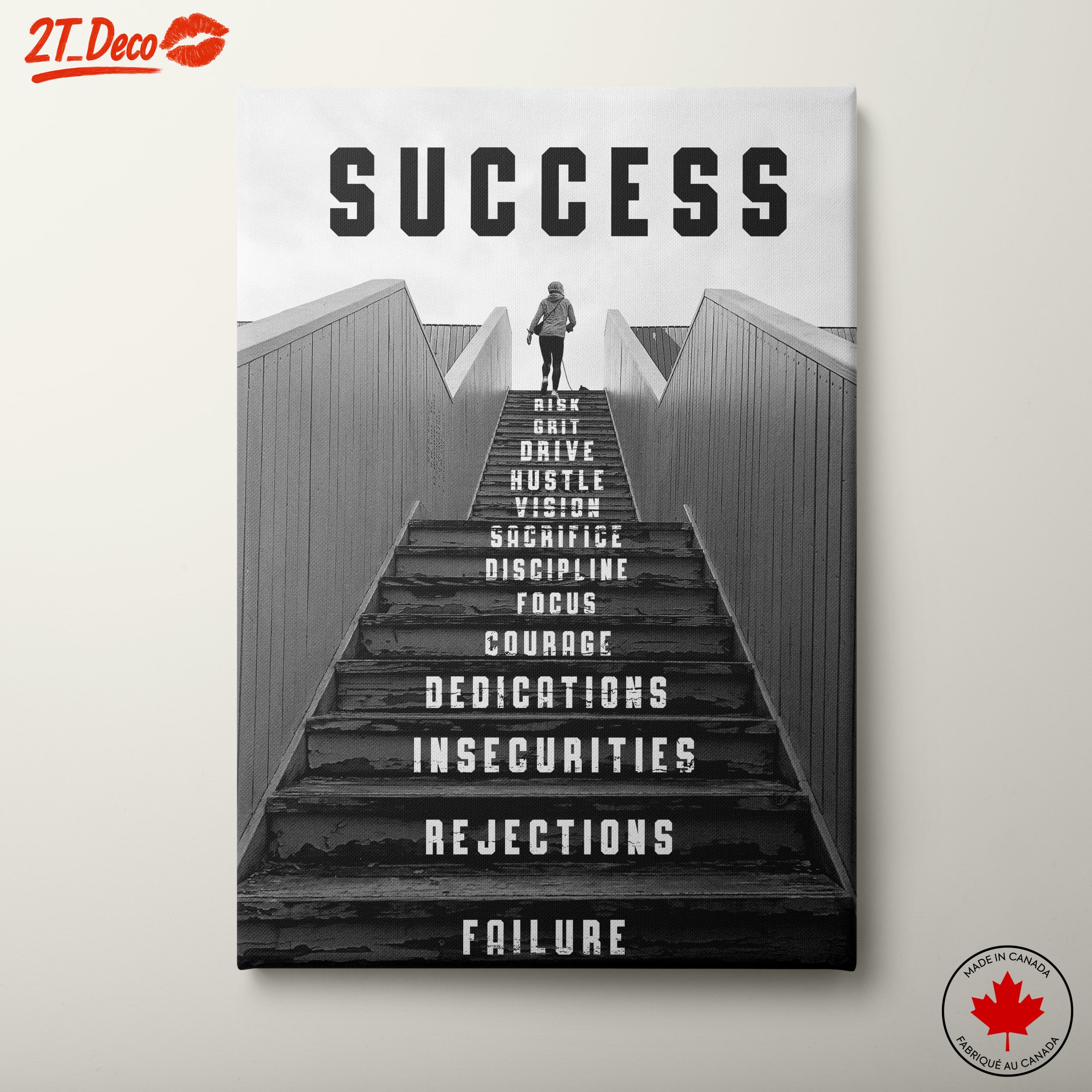 Inspirational Success Staircase Art