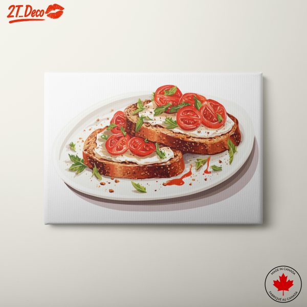 Sliced Bread with Tomatoes and Greens