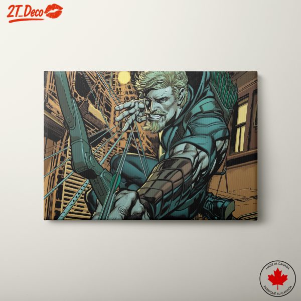 Green Arrow Comic Art Action Scene