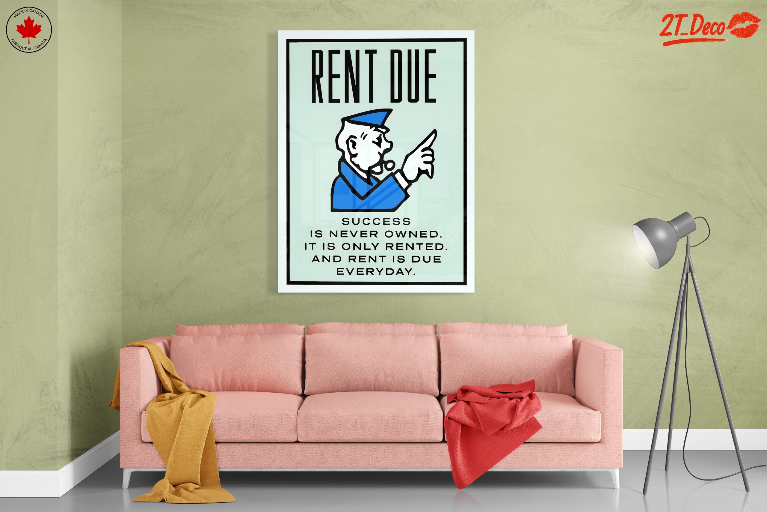 Rent Due Motivational Wall Art - Image 7