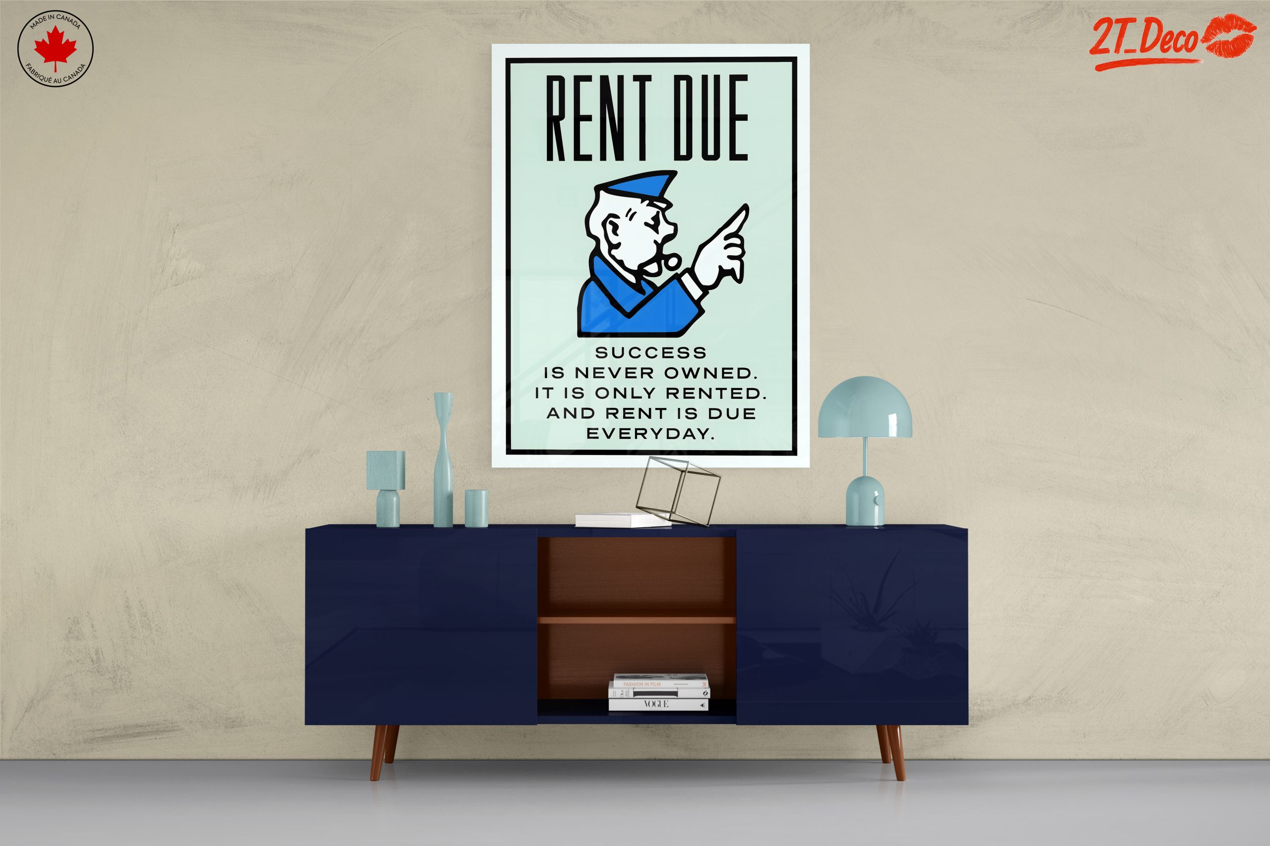 Rent Due Motivational Wall Art - Image 8