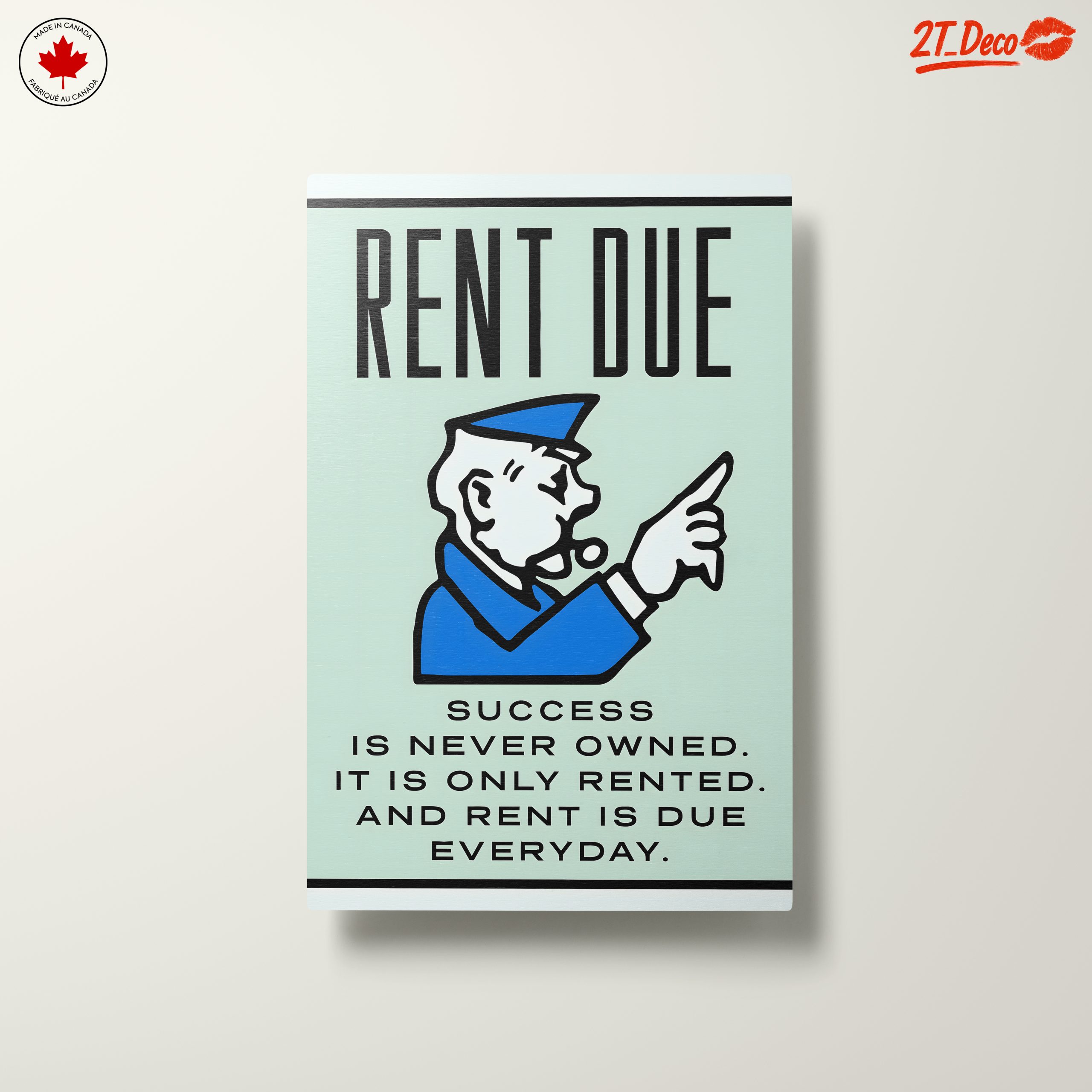 Rent Due Motivational Wall Art - Image 10