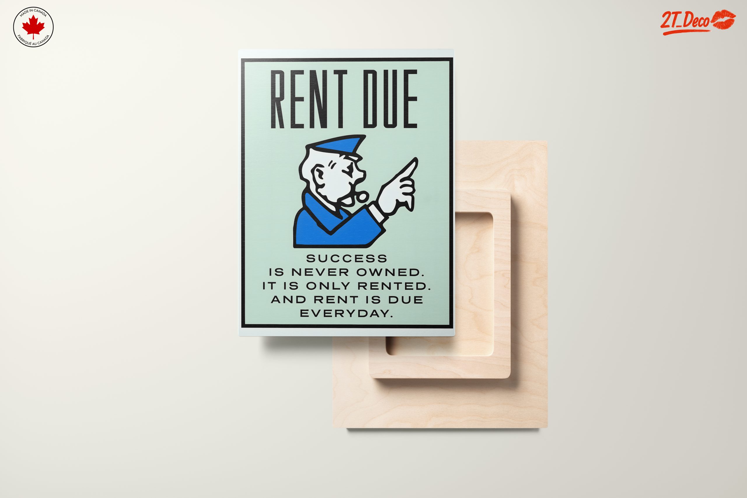 Rent Due Motivational Wall Art - Image 11