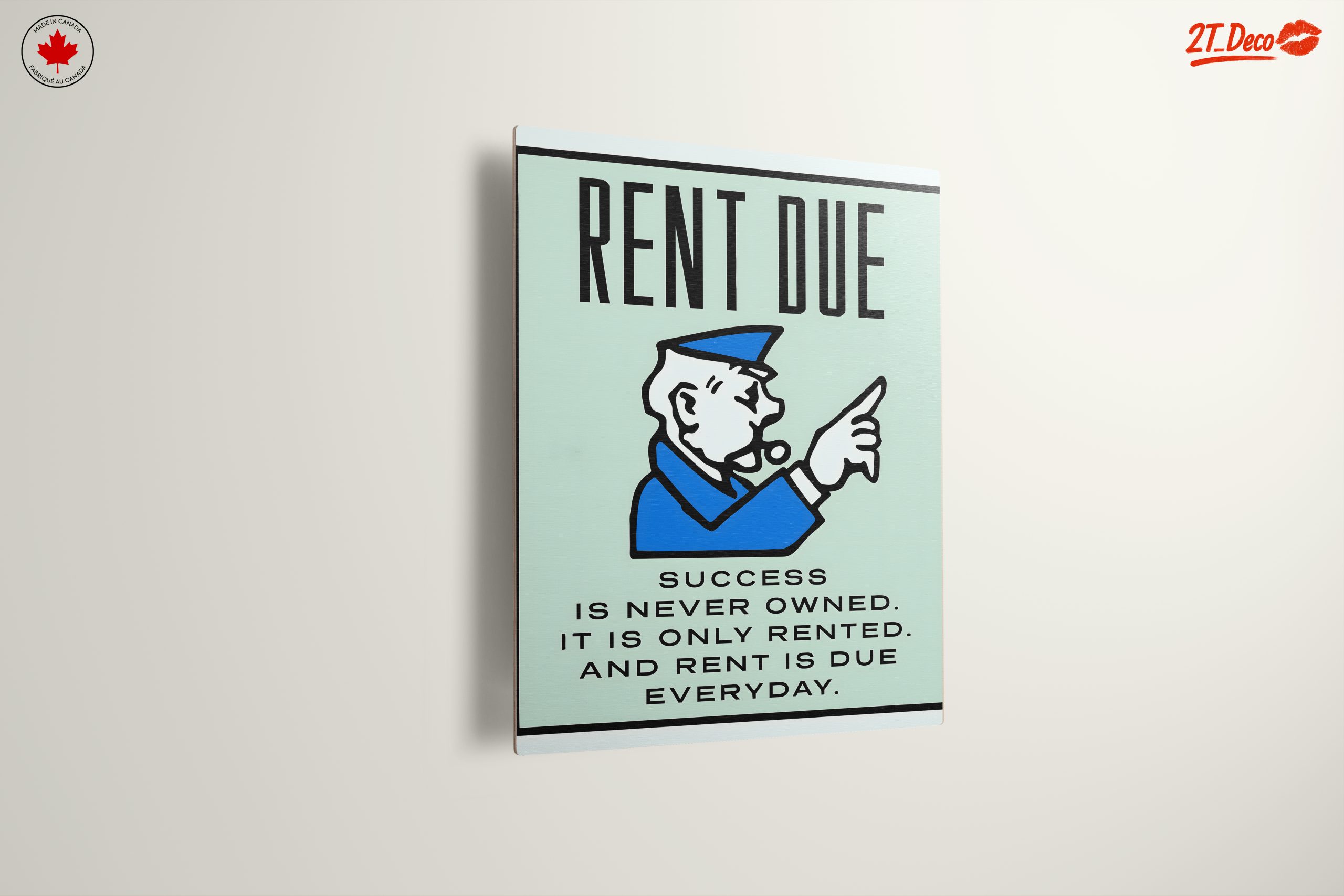 Rent Due Motivational Wall Art - Image 13