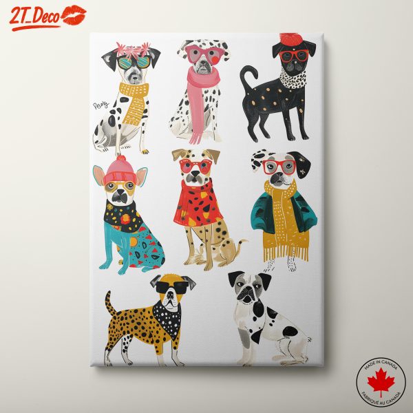 Colorful Dogs in Stylish Outfits