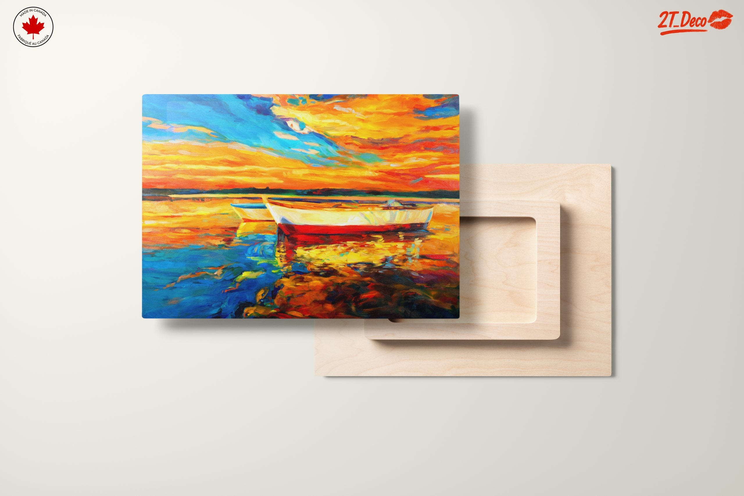 Vibrant Sunset Over Water with Boats - Image 11