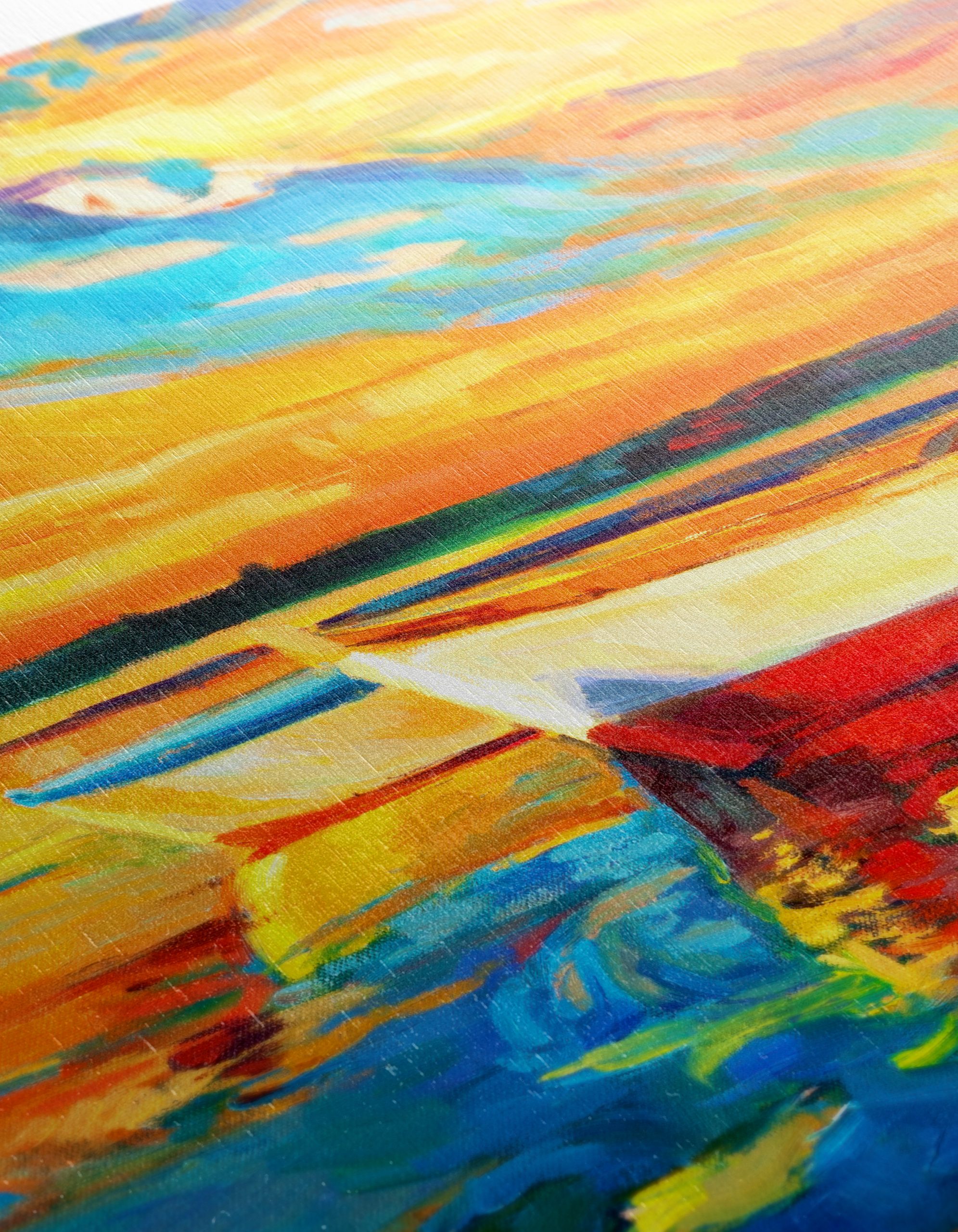 Vibrant Sunset Over Water with Boats - Image 12