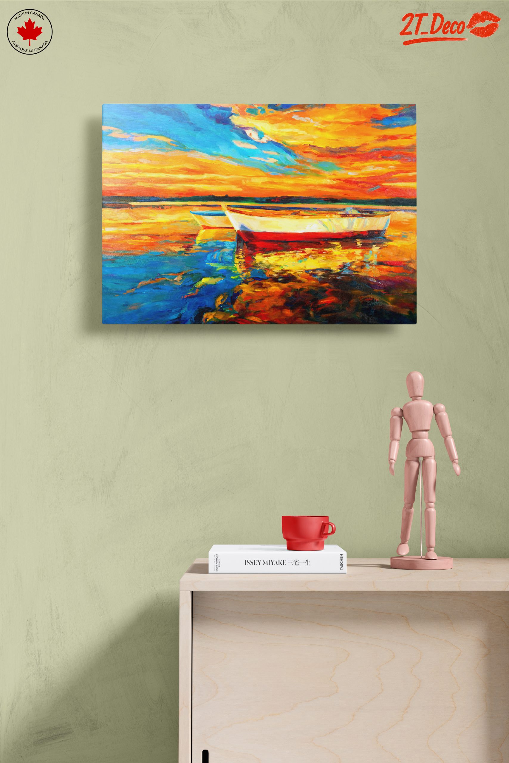 Vibrant Sunset Over Water with Boats - Image 14