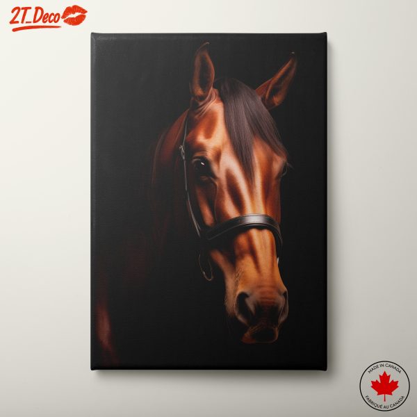 Realistic Horse Portrait Against Black Background