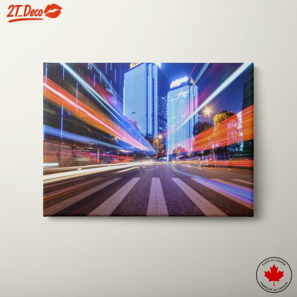 Vibrant Urban Night Scene with Lights