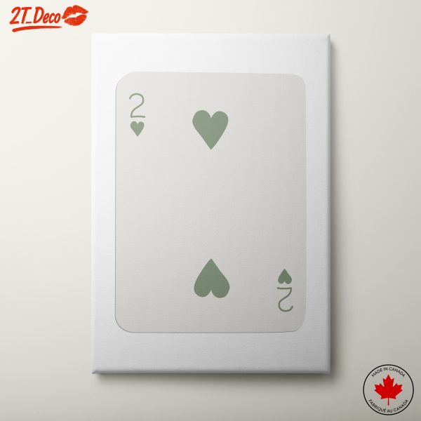 Minimalist Two of Hearts Playing Card Art