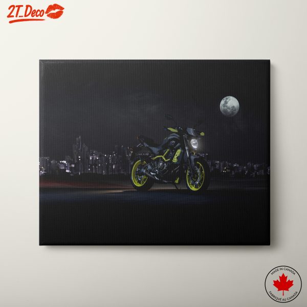 Dramatic Motorcycle Under Full Moon