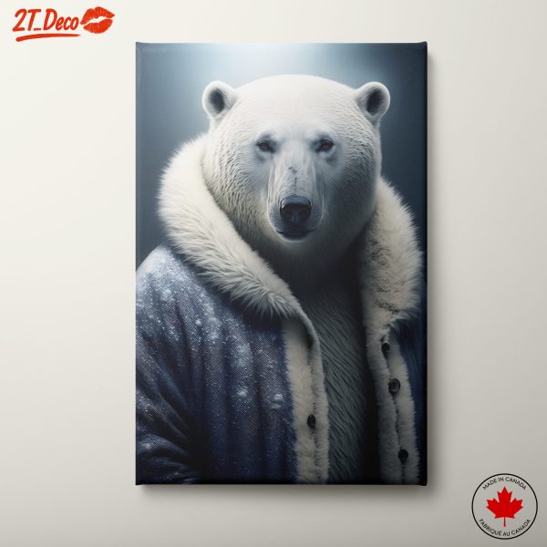 Majestic Polar Bear Portrait in Artistic Style