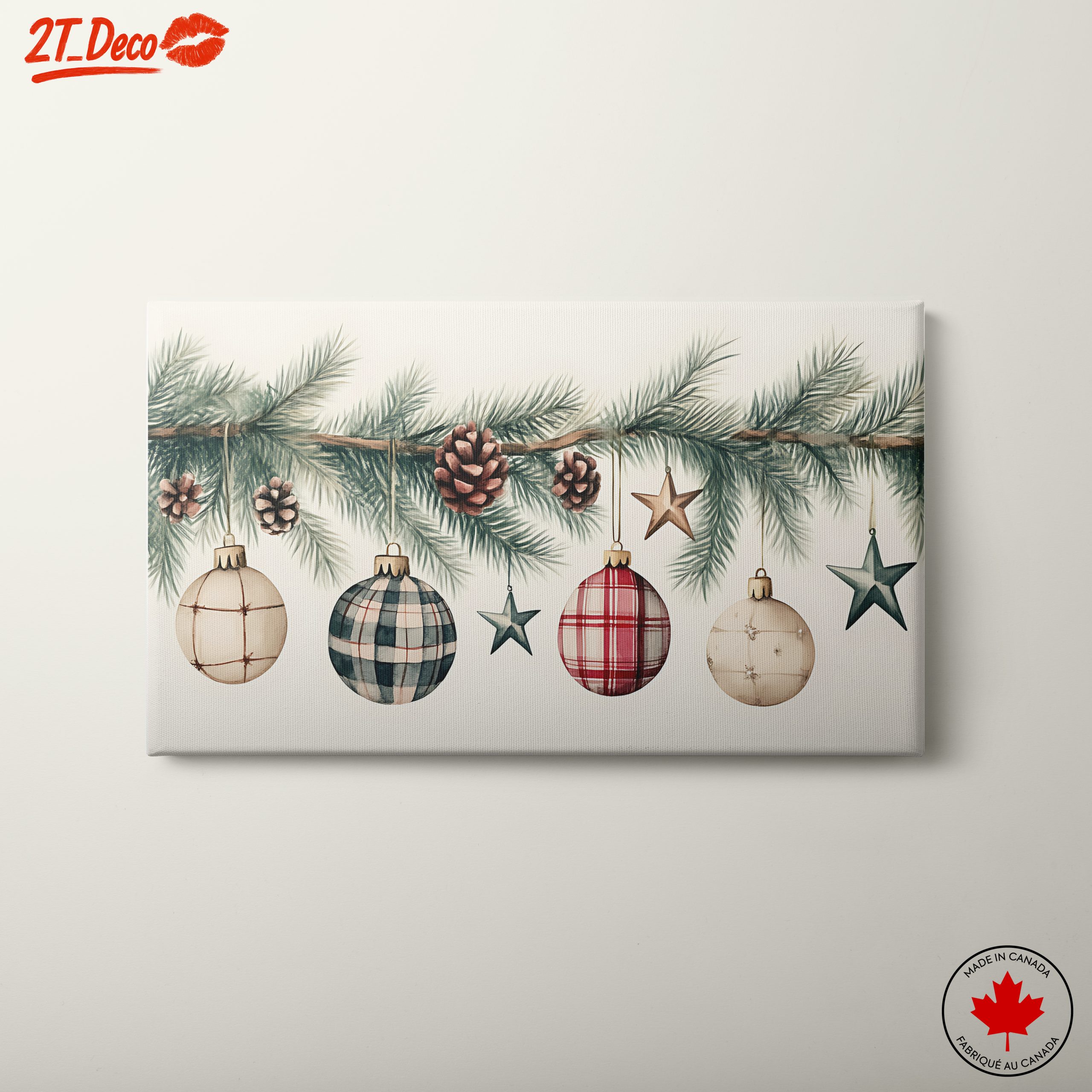 Christmas Ornaments on Pine Bough