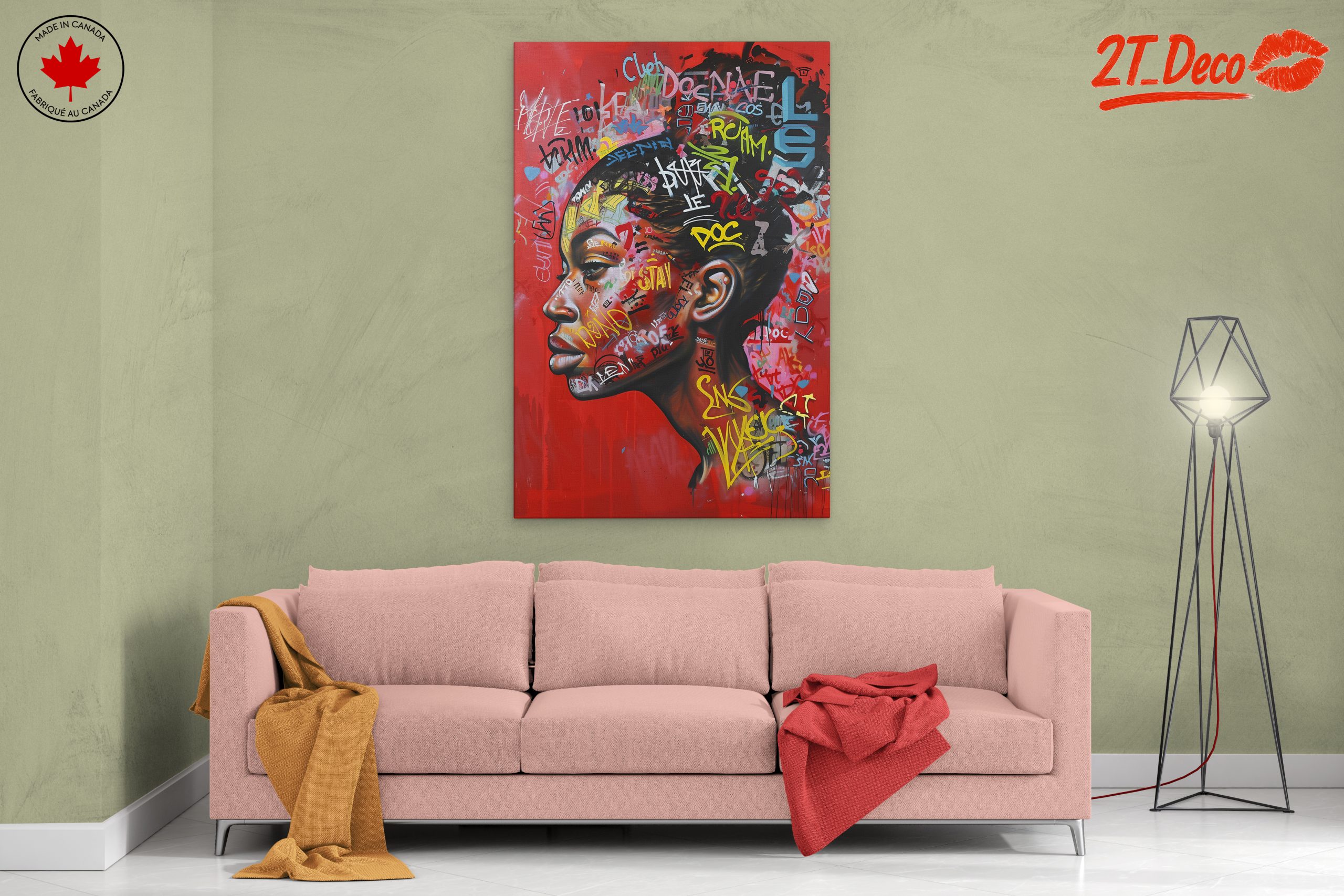 Vibrant Afro Art with Street Style Graffiti - Image 2