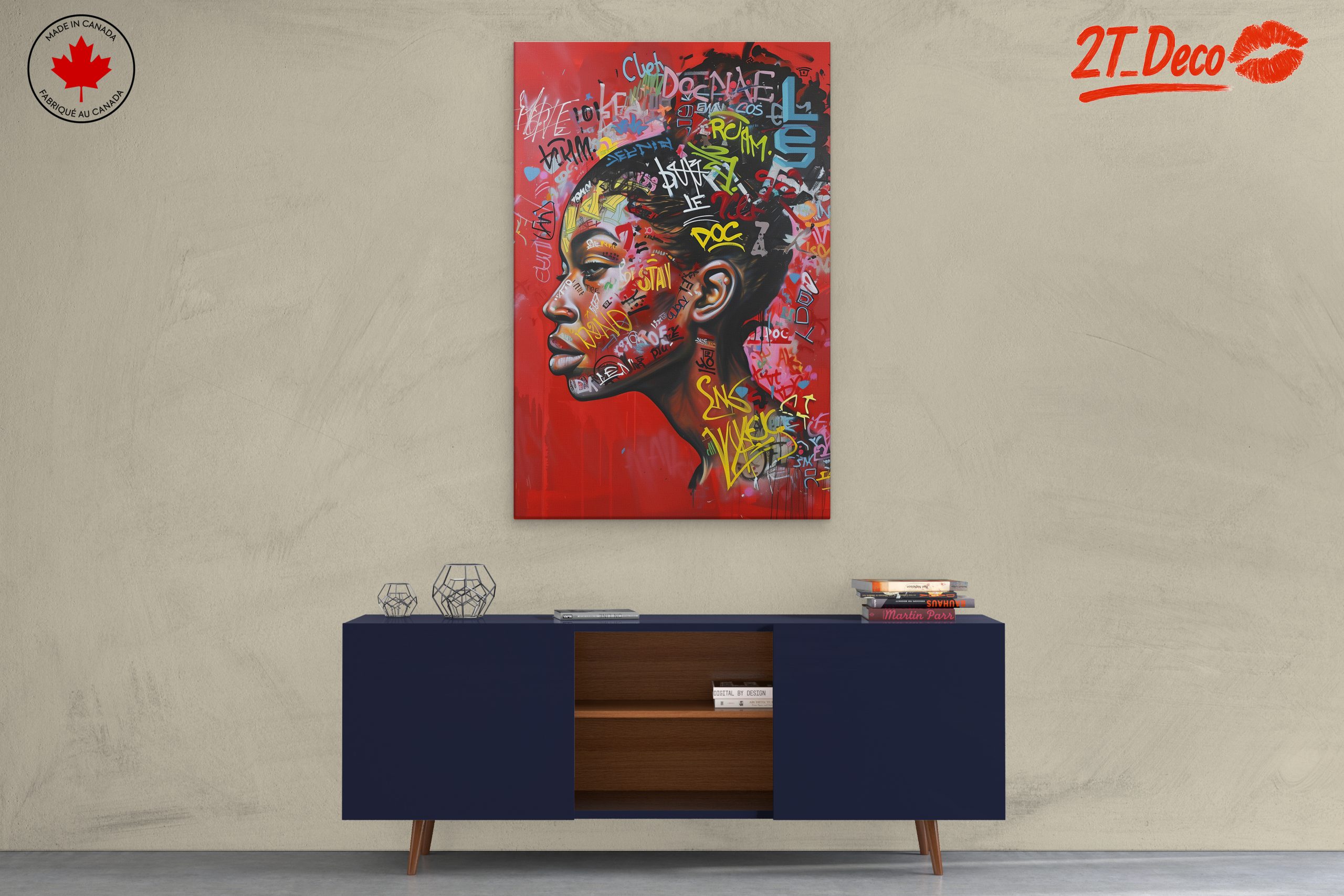 Vibrant Afro Art with Street Style Graffiti - Image 3