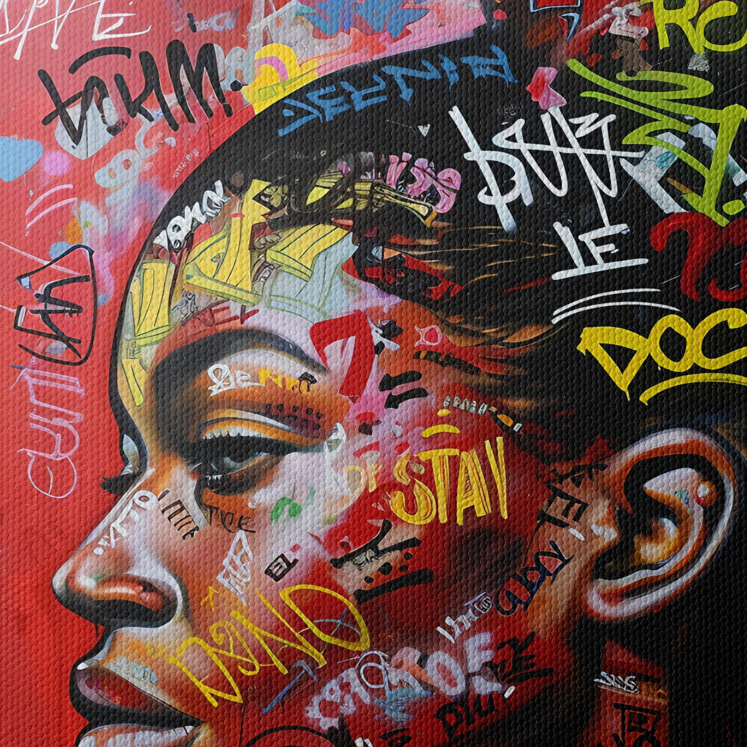 Vibrant Afro Art with Street Style Graffiti - Image 4