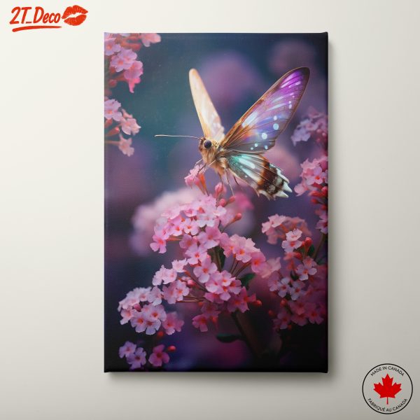 Beautiful Butterfly on Pink Flowers