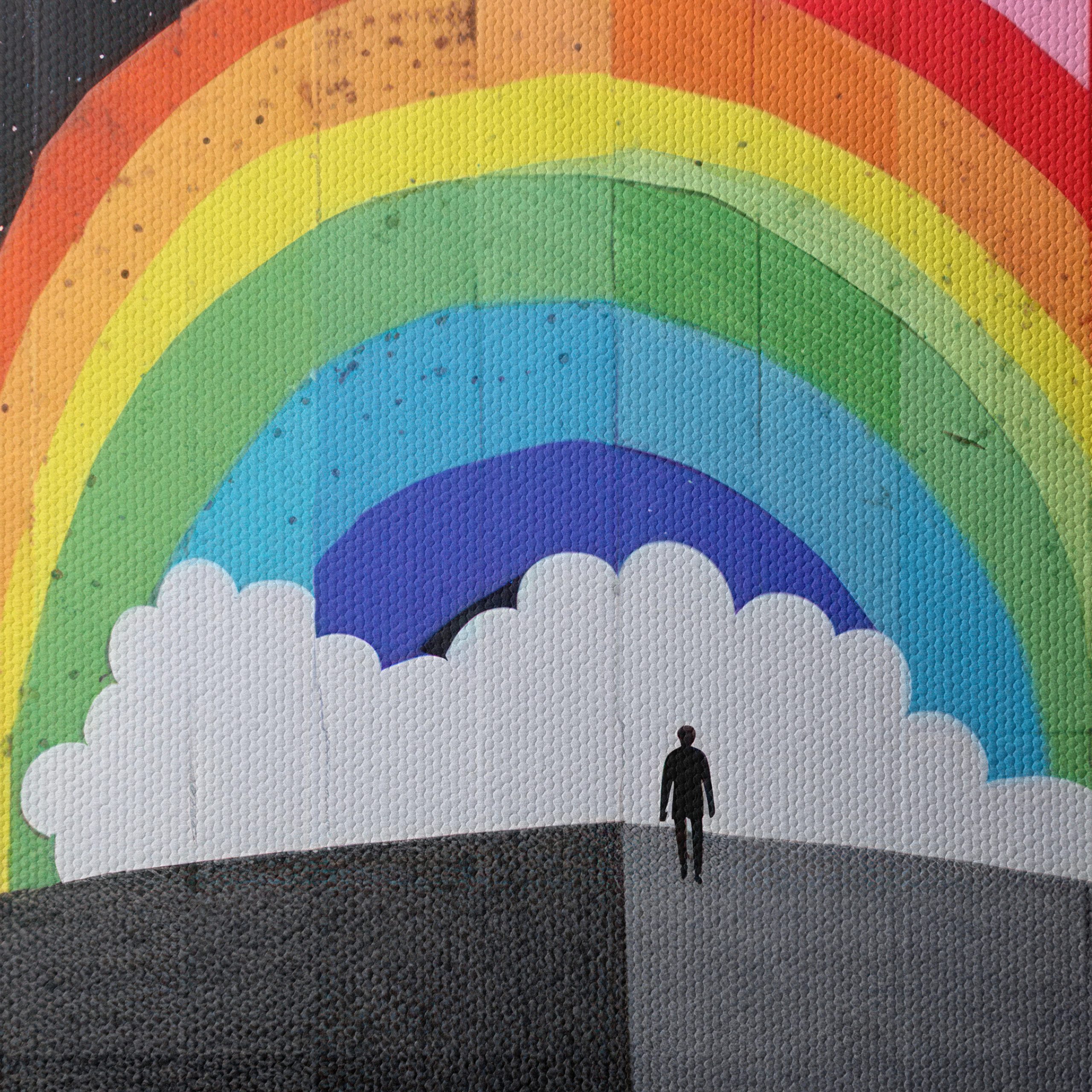 Vibrant Whimsical Rainbow Landscape Wall Art - Image 4