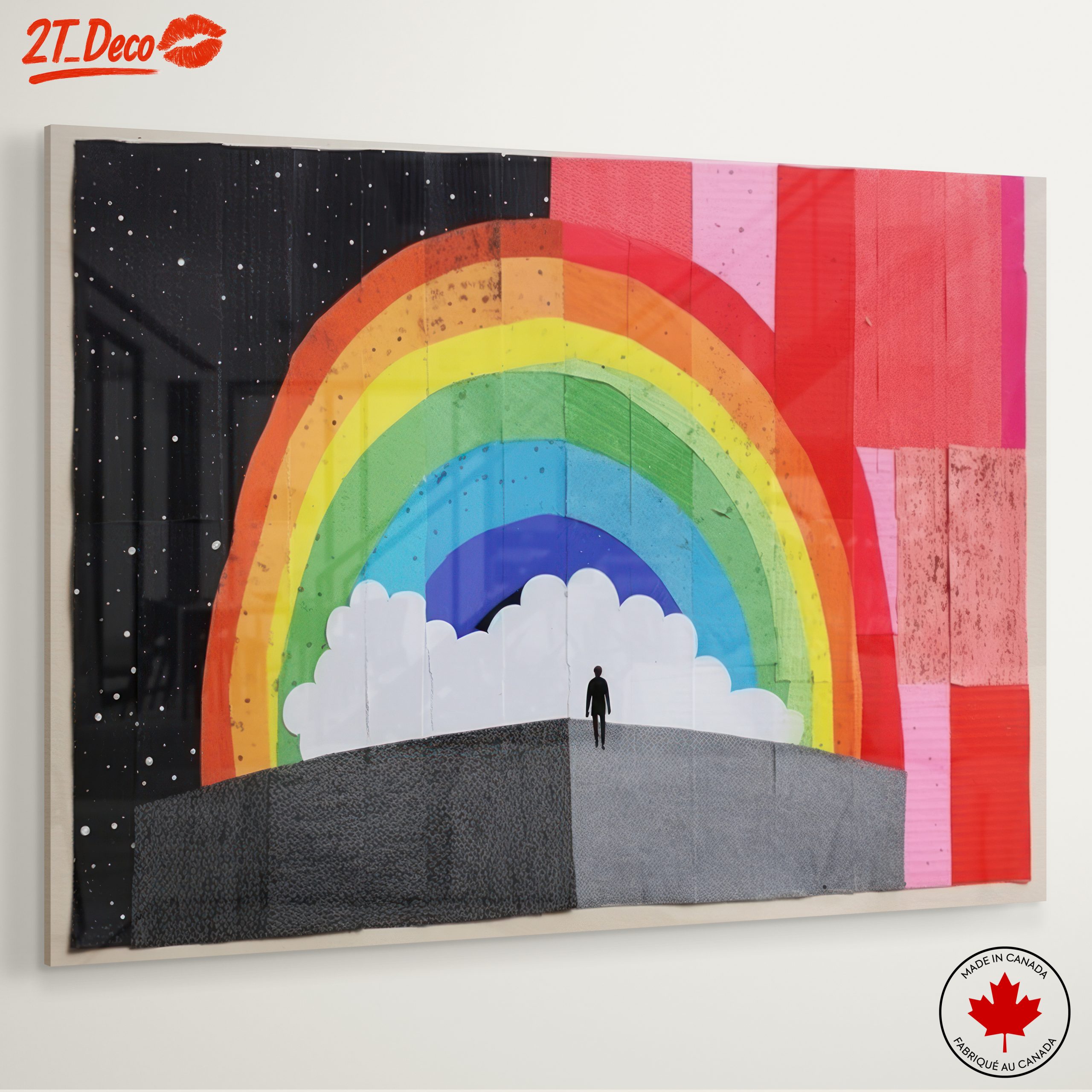 Vibrant Whimsical Rainbow Landscape Wall Art - Image 6