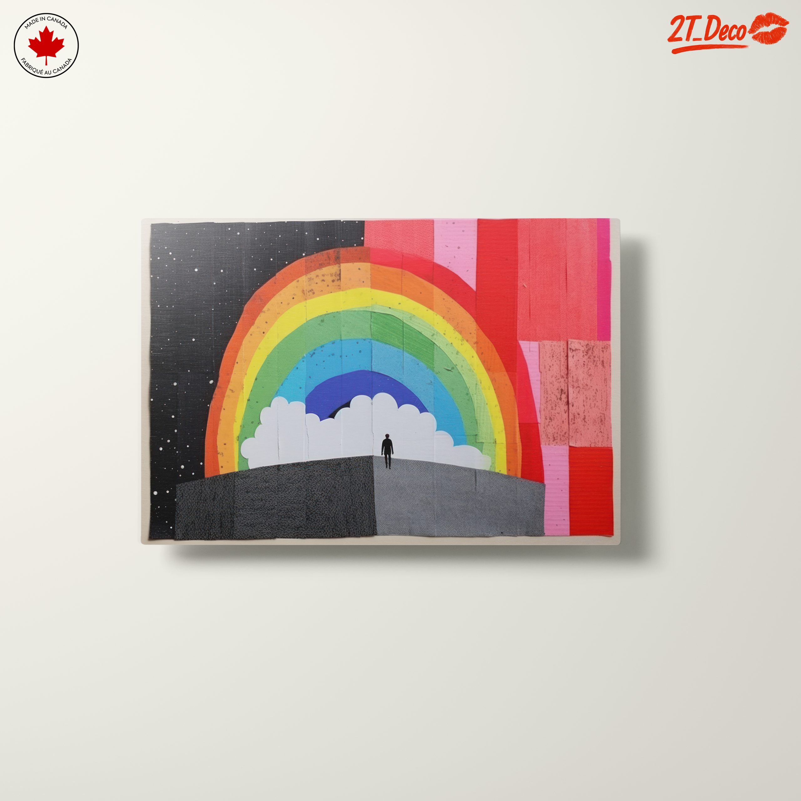 Vibrant Whimsical Rainbow Landscape Wall Art - Image 10