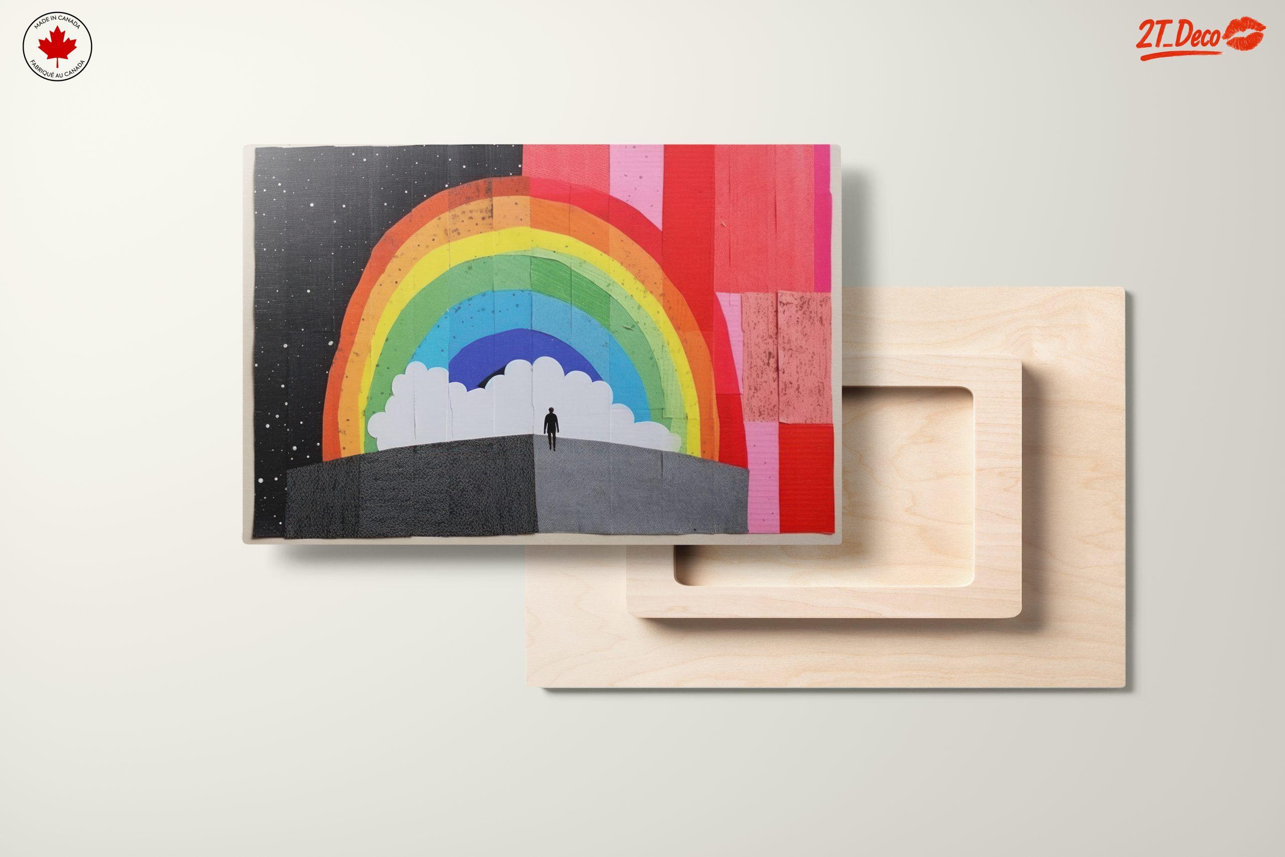 Vibrant Whimsical Rainbow Landscape Wall Art - Image 11