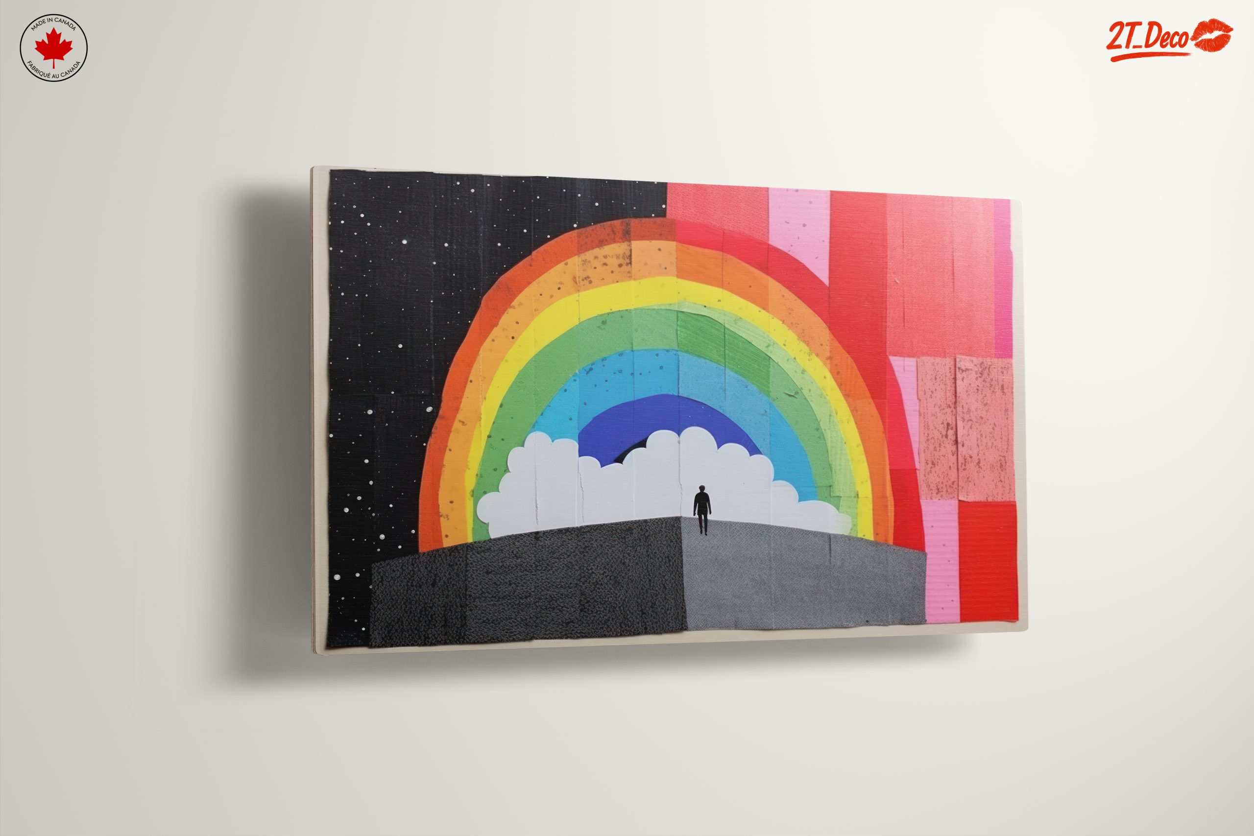 Vibrant Whimsical Rainbow Landscape Wall Art - Image 13