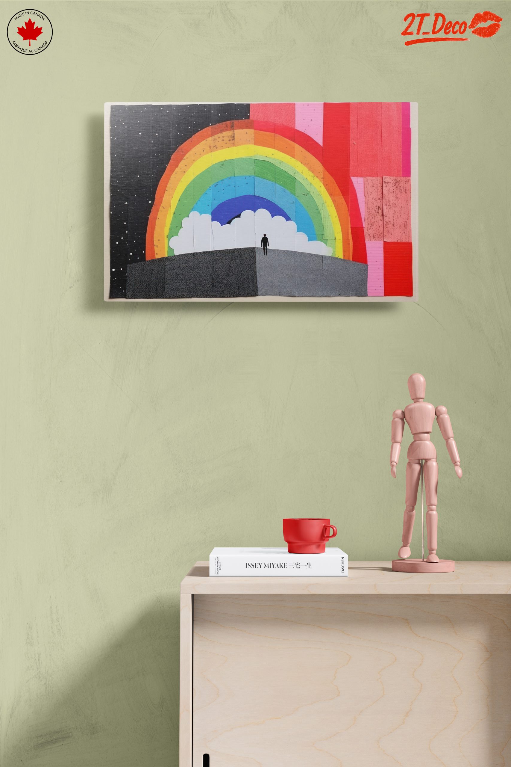 Vibrant Whimsical Rainbow Landscape Wall Art - Image 14