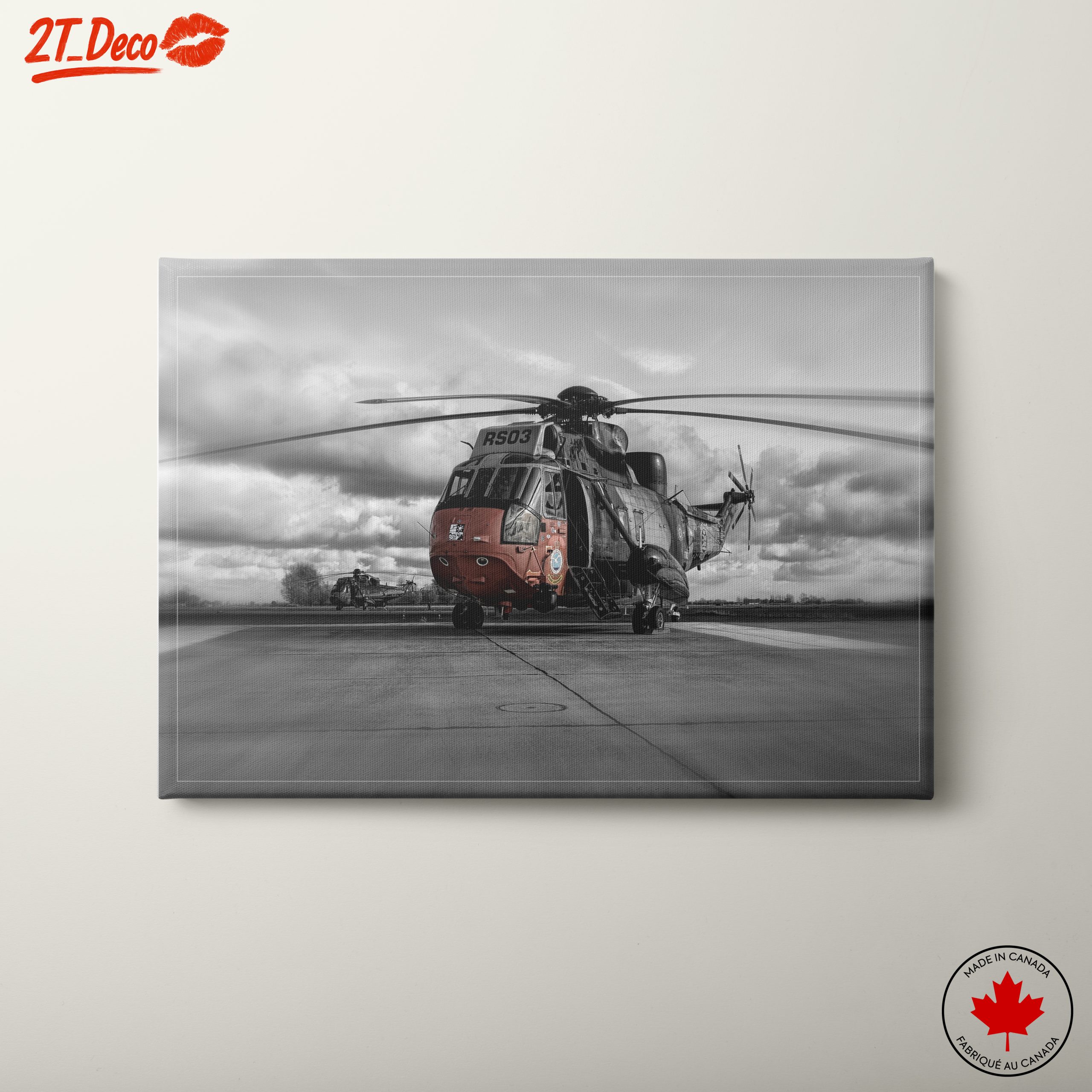 Stunning Helicopter in Dramatic Black and White