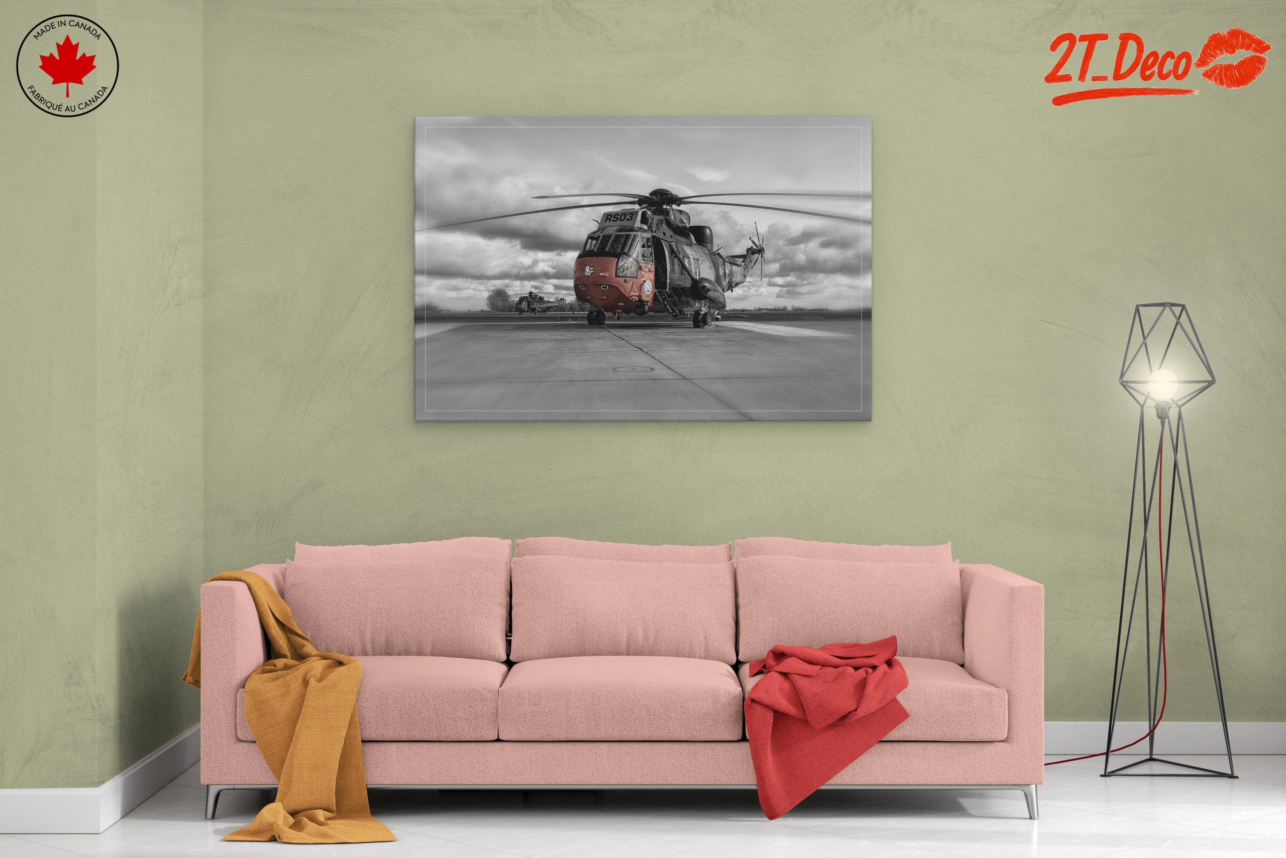 Stunning Helicopter in Dramatic Black and White - Image 2