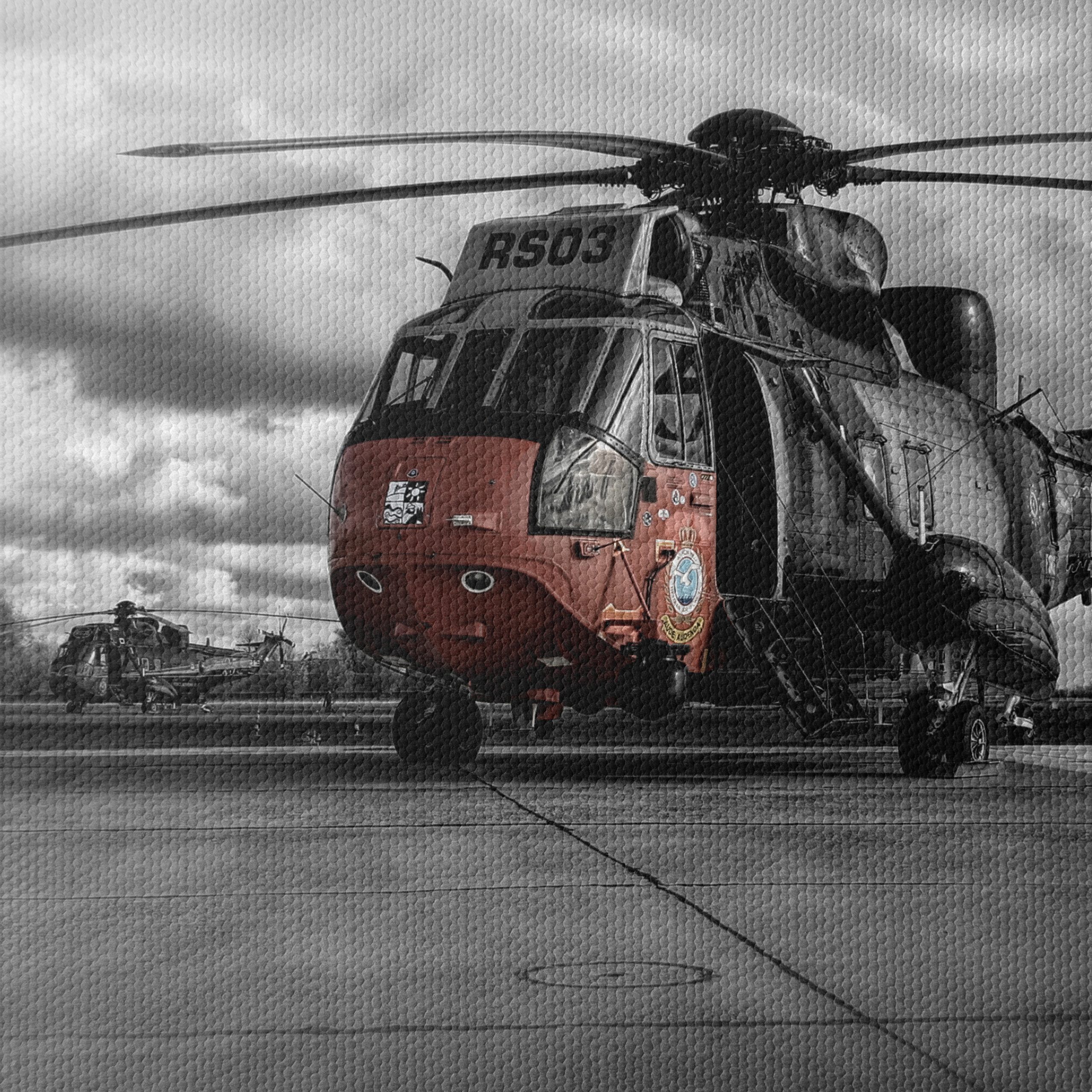 Stunning Helicopter in Dramatic Black and White - Image 4