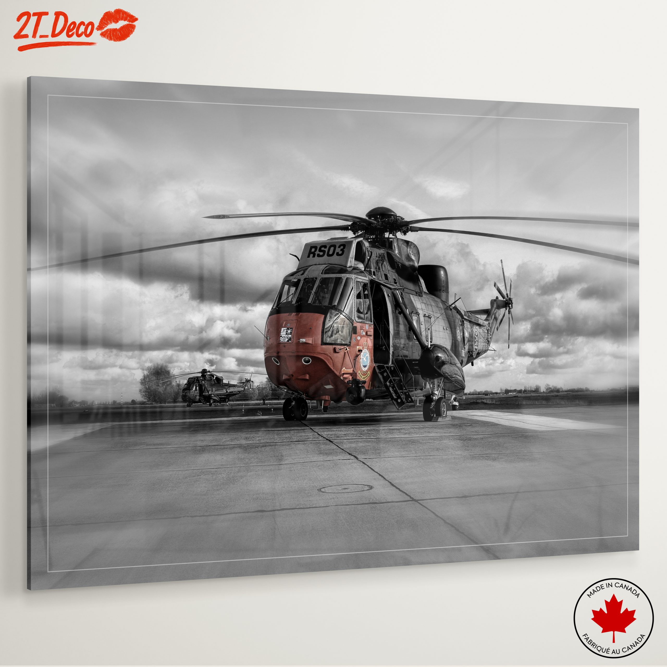 Stunning Helicopter in Dramatic Black and White - Image 6