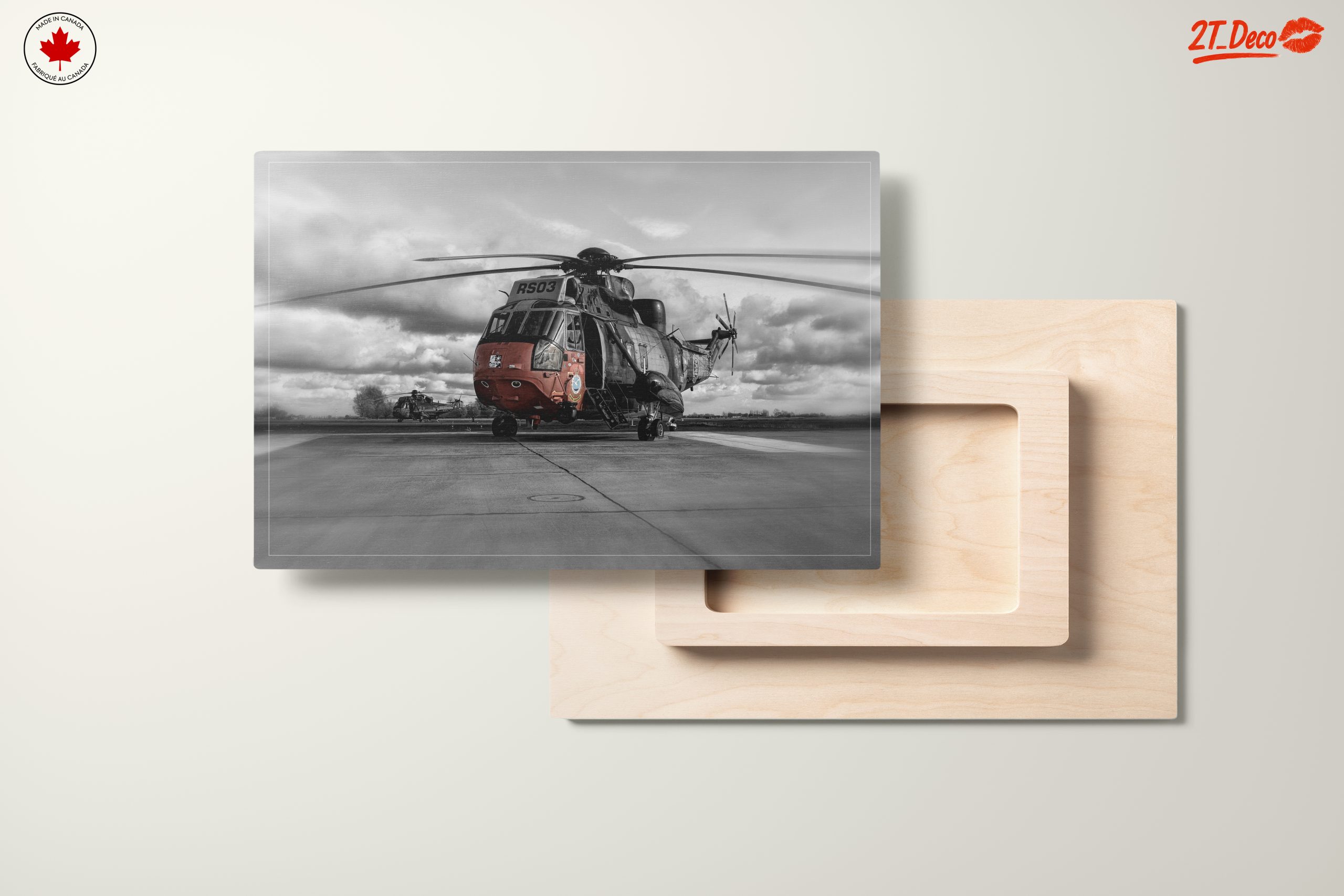 Stunning Helicopter in Dramatic Black and White - Image 11