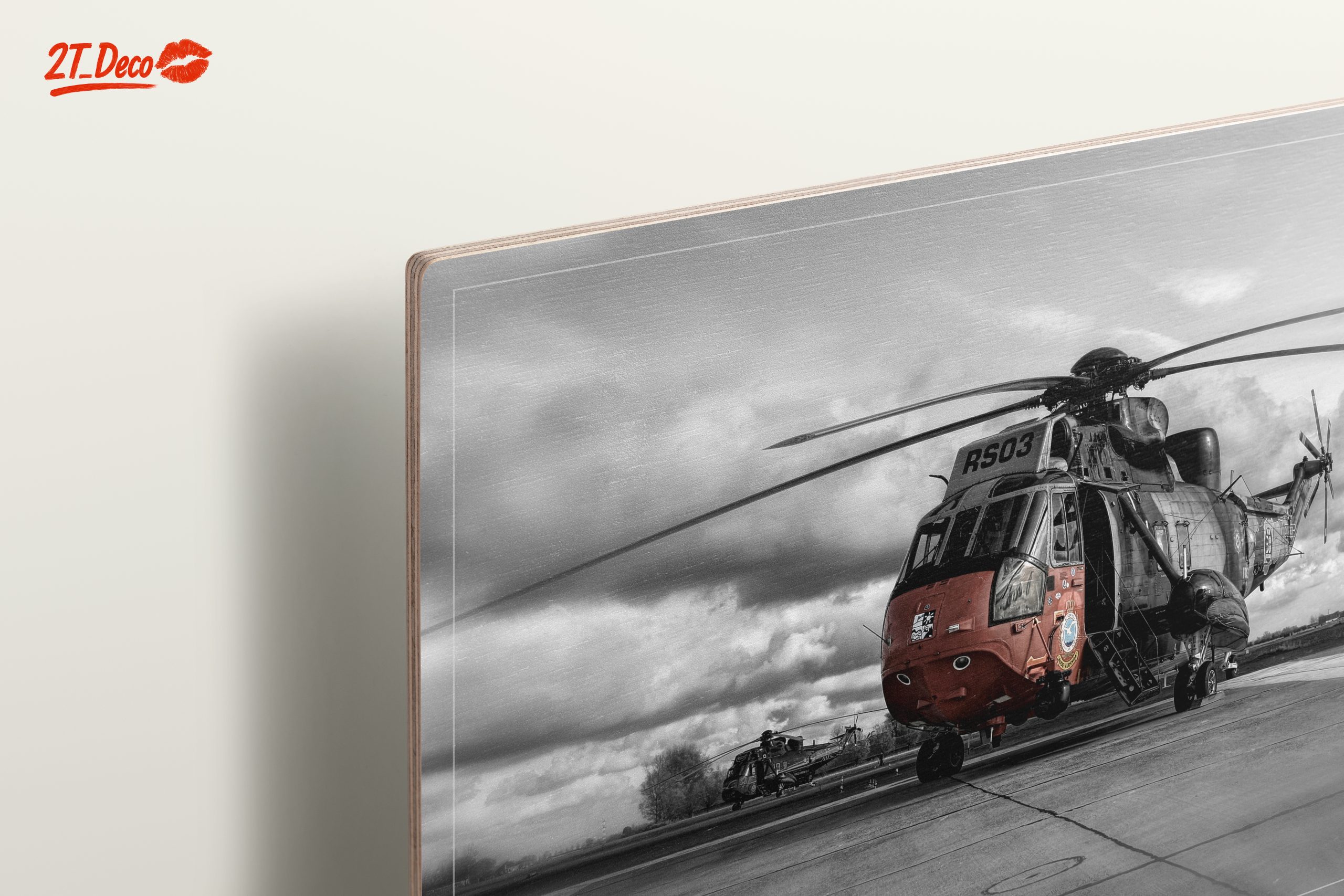 Stunning Helicopter in Dramatic Black and White - Image 15