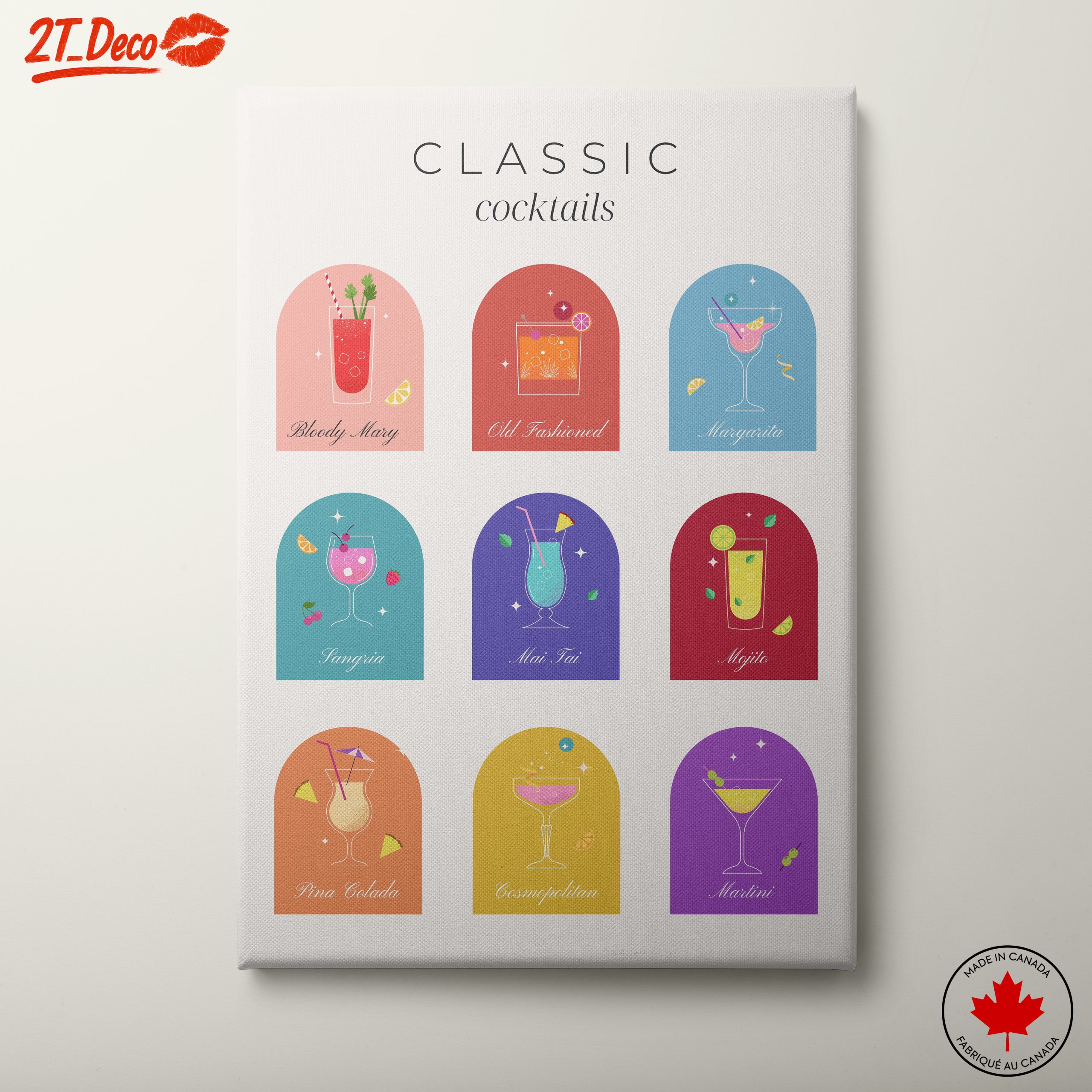 Classic Cocktail Art Prints Featuring Iconic Drinks